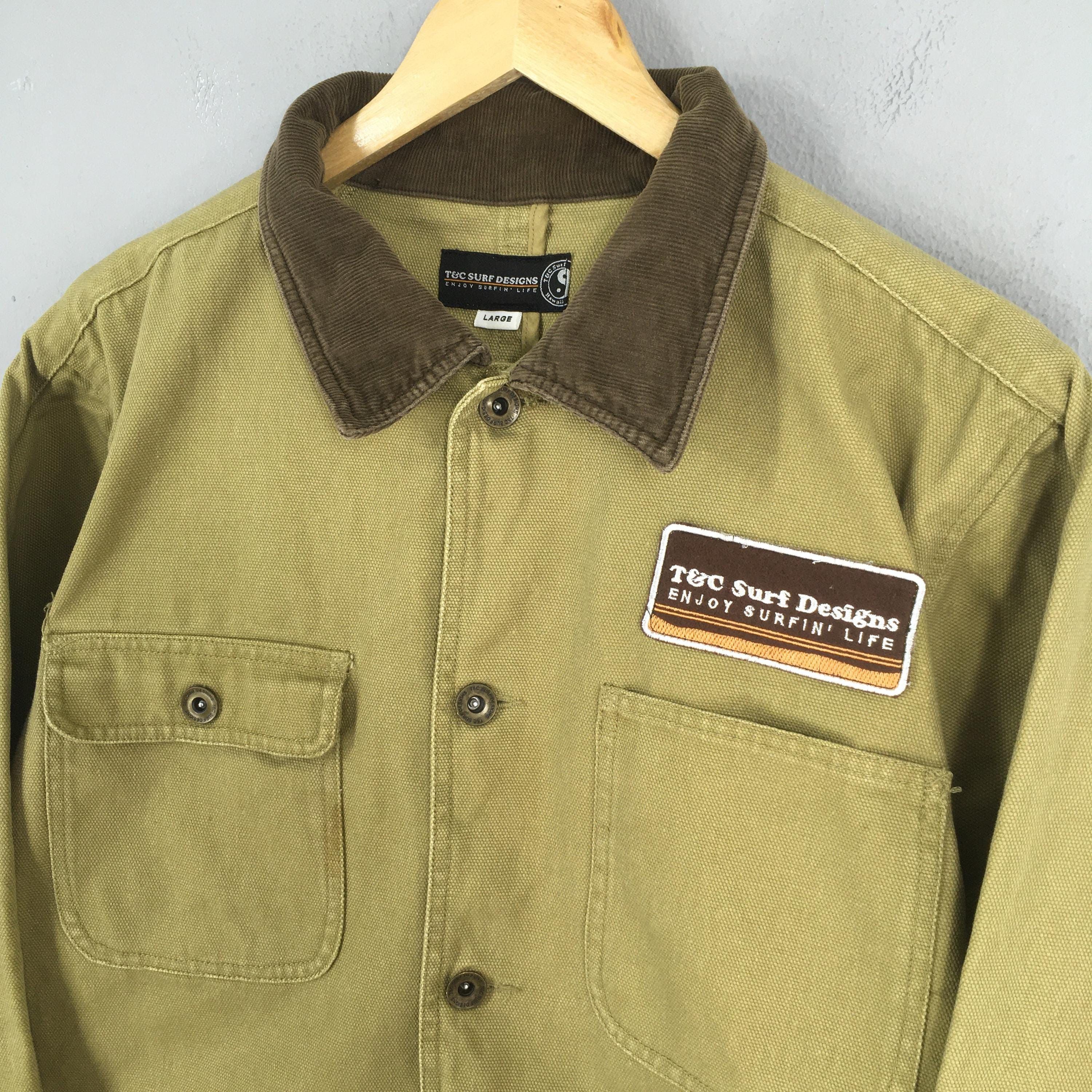 Other Vintage T&C Surf Designs Brown Denim Workers Jacket Large Size US L / EU 52-54 / 3 - 4 Thumbnail