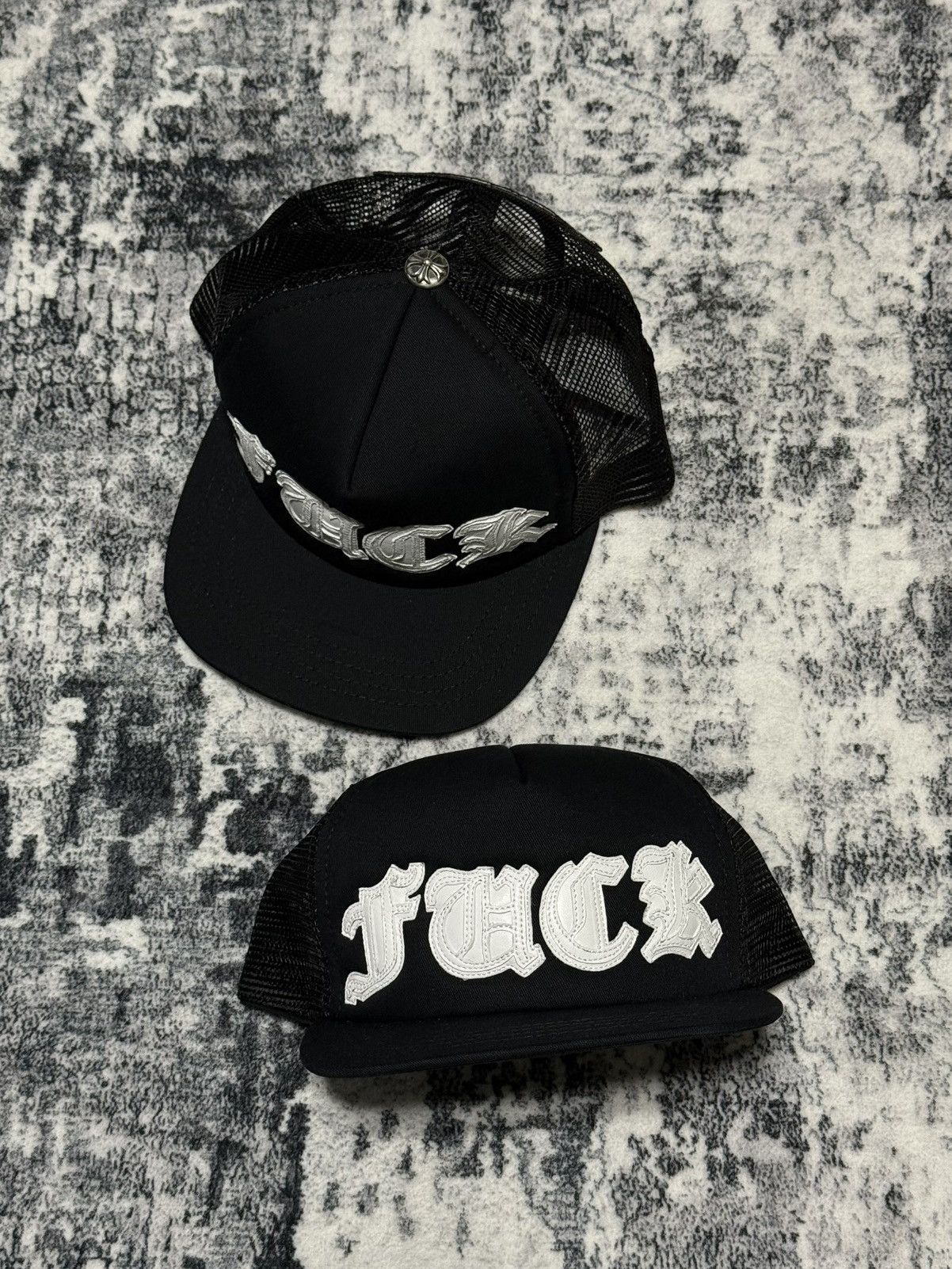 Chrome Hearts Chrome Hearts Fuck Leather Patch Trucker Hat Size ONE SIZE - 1 Thumbnail