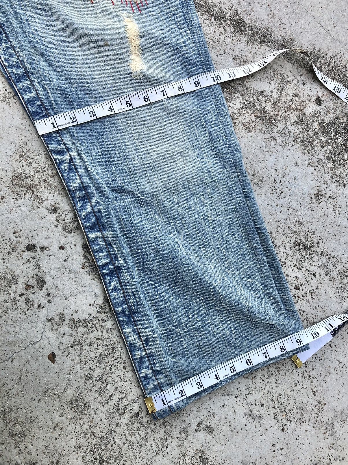 Japanese Brand ZIGZAG WASHED BLUE JEANS BY SIX STAREX EXCLUSIVE Size US 34 / EU 50 - 11 Thumbnail