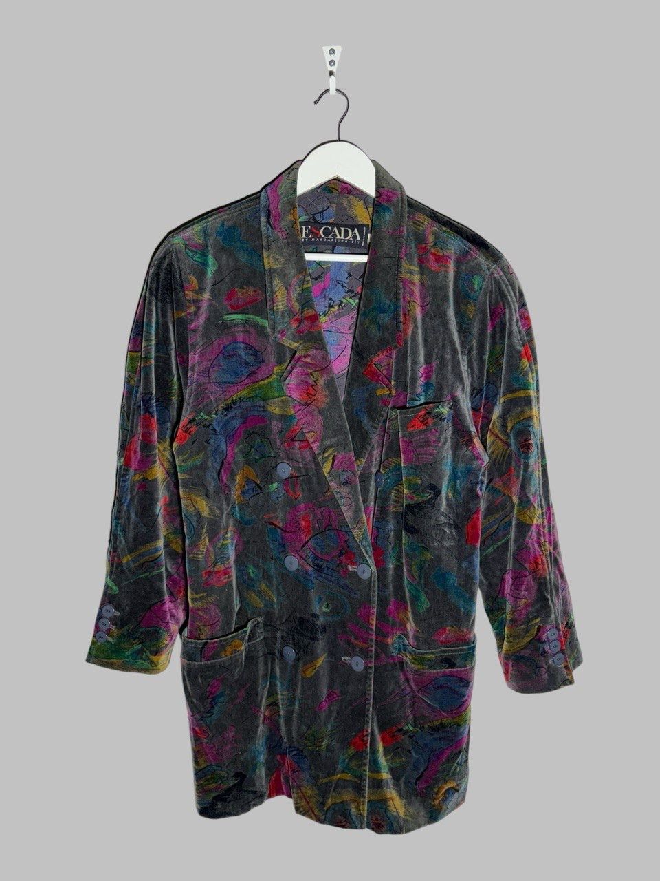 Escada Escada By Margaretha Ley 2-Breasted Abstract AOP Velour Coat Size M / US 6-8 / IT 42-44 - 1 Thumbnail