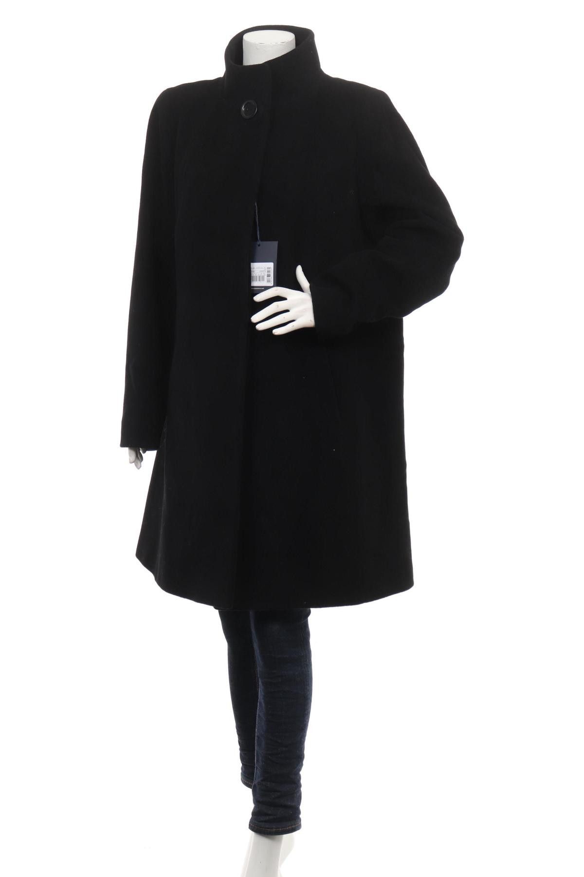 Cinzia Rocca Iconic Black Coat Cashmere blend Size XXL / US 16-18 / IT 52-54 - 4 Thumbnail