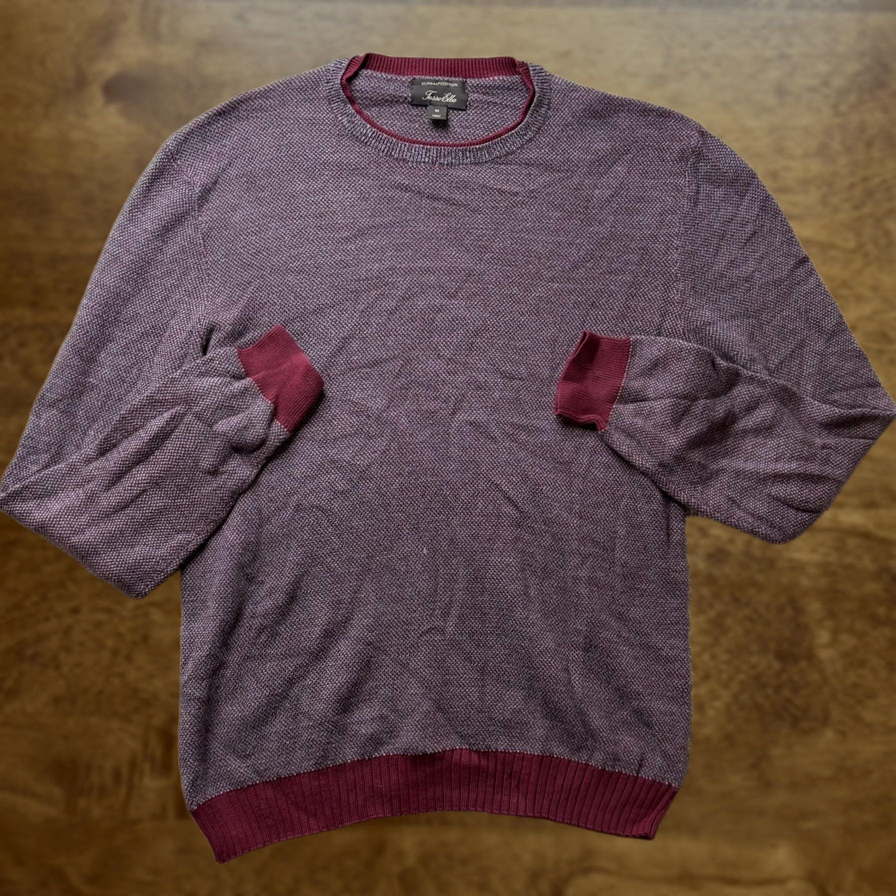Tasso Elba Tasso Elba Sweater Mens Medium Red Supima Cotton Tight Knit Crewneck Pullover Size US M / EU 48-50 / 2 - 1 Thumbnail