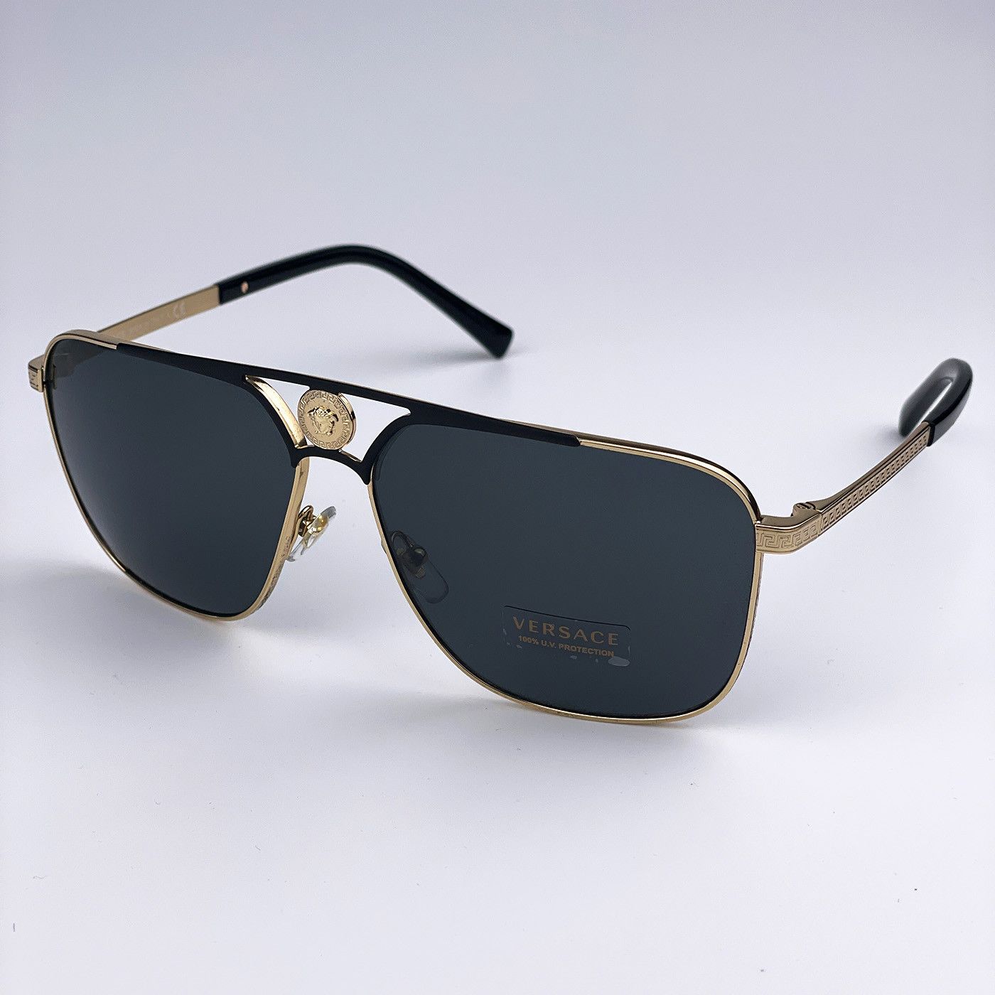 Versace NEW Versace VE2238 143687 Rectangle Metal Unisex Sunglasses Size ONE SIZE - 4 Thumbnail