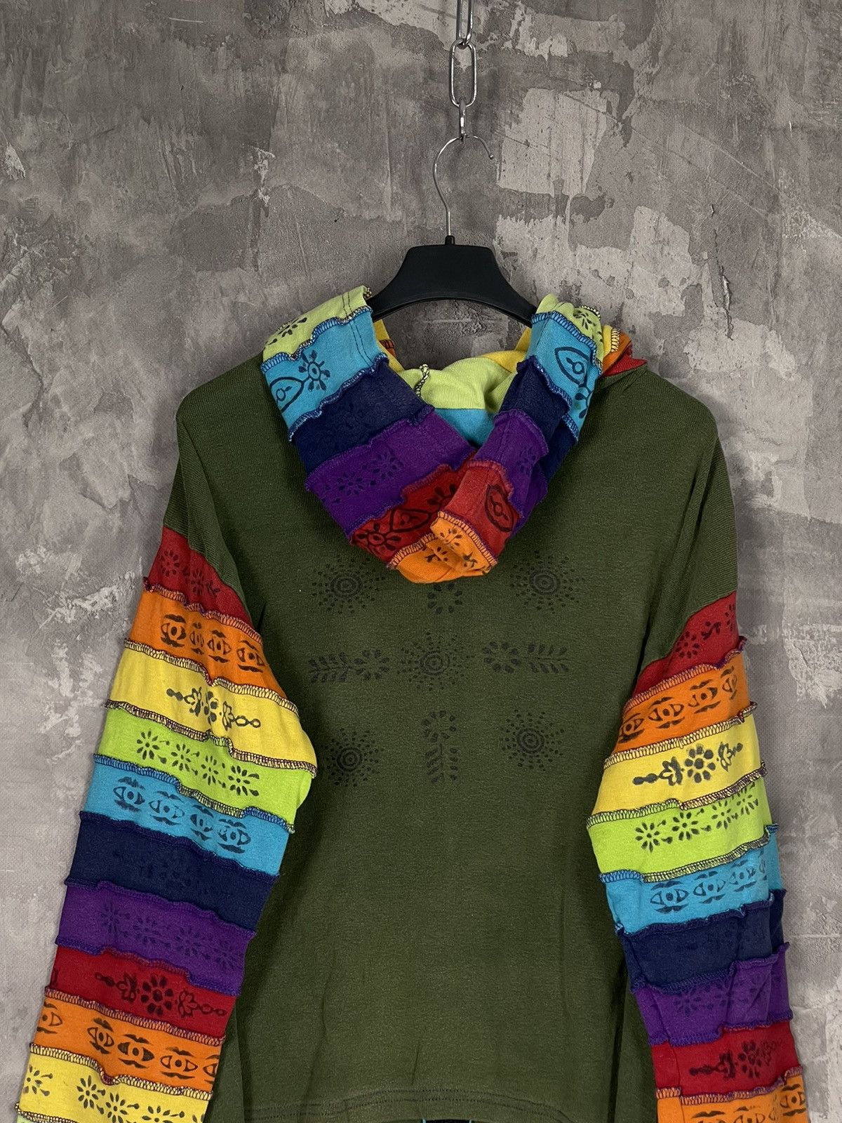 Japanese Brand × Vintage Y2K Nepal Fantasy Zip Up Hoodie Patchwork vintage 90s Size L / US 10 / IT 46 - 10 Thumbnail