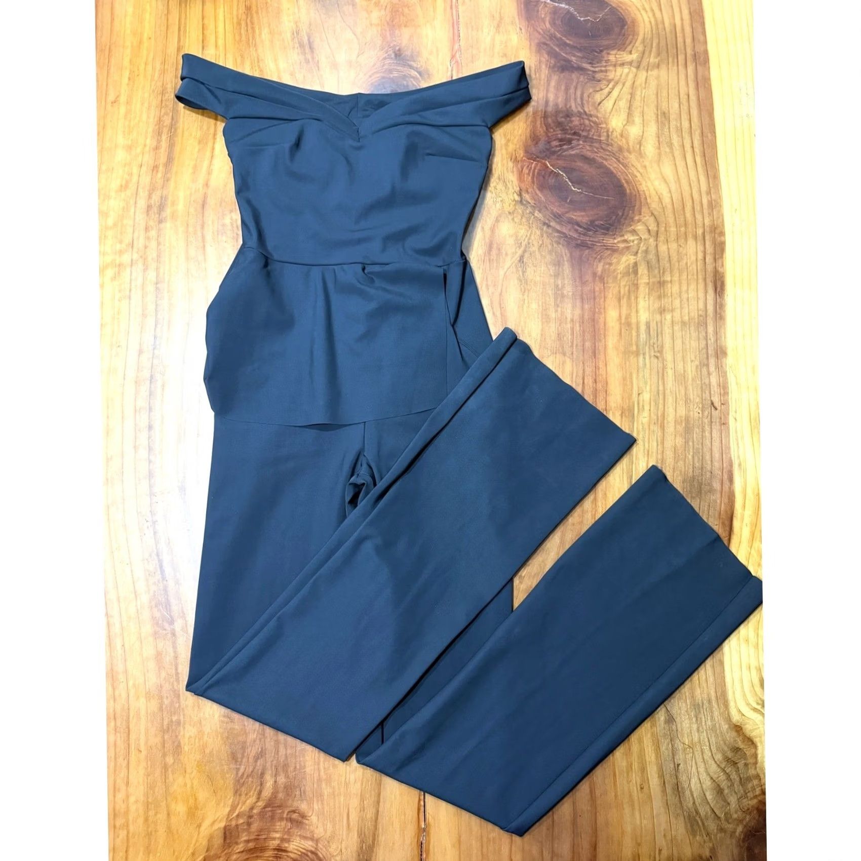 Vintage NEW Chiara Boni Jumpsuit Women's 6 Turadonna Wide Leg Career Nylon Stretch RR20 Size 28" / US 6 / IT 42 - 2 Thumbnail