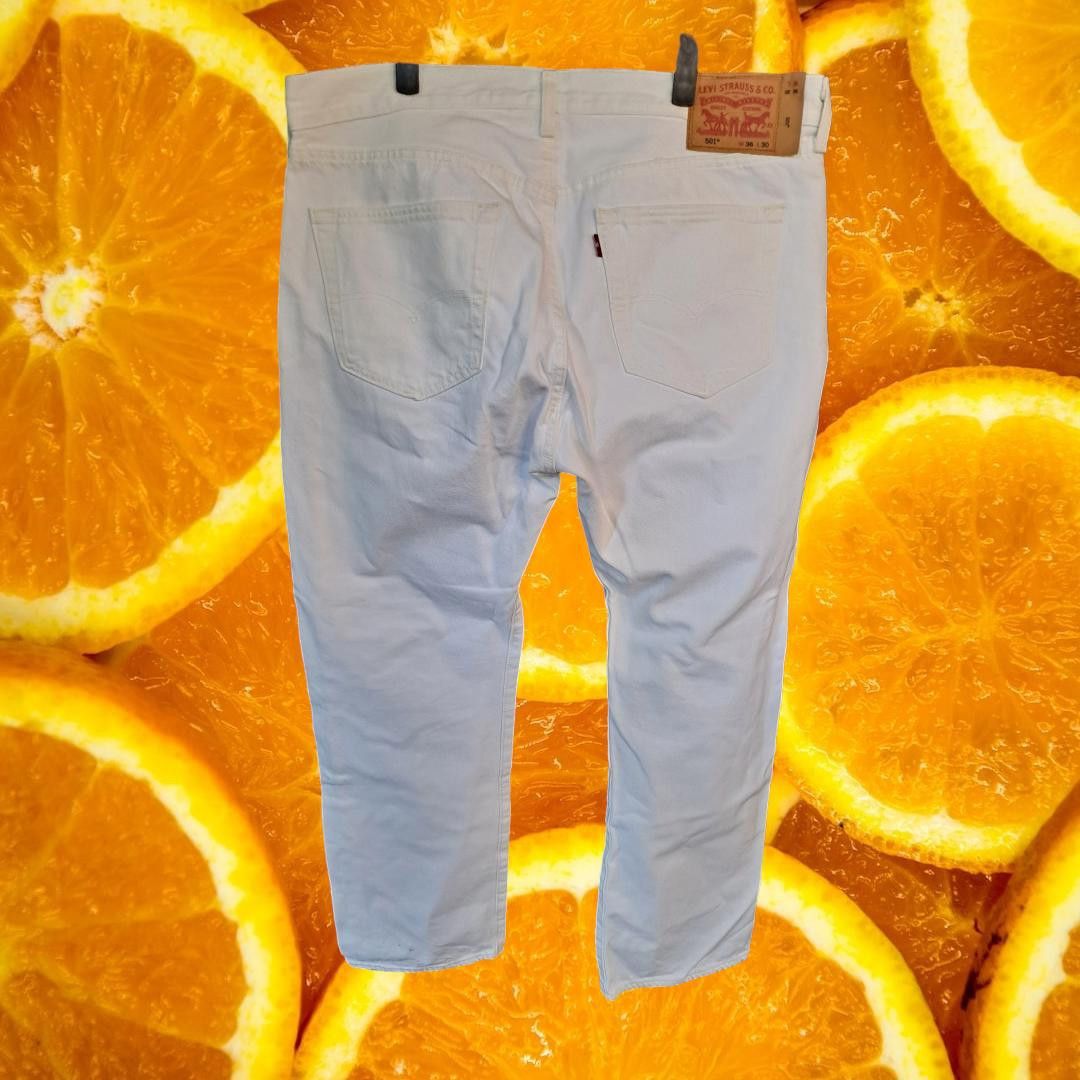 Levi's Levi's 501 White Button Fly Jeans Size 36x30 Size US 36 / EU 52 - 4 Thumbnail