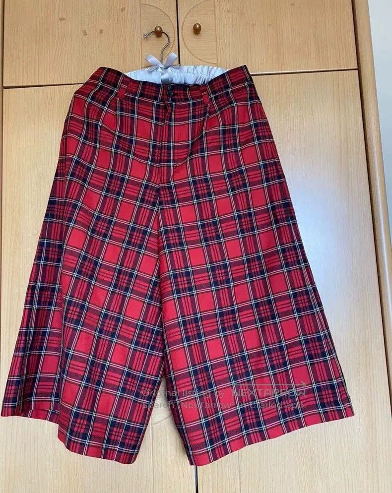 Comme des Garcons Comme Des Garcons size M Red and black checkered wool pant Size 23" - 1 Thumbnail