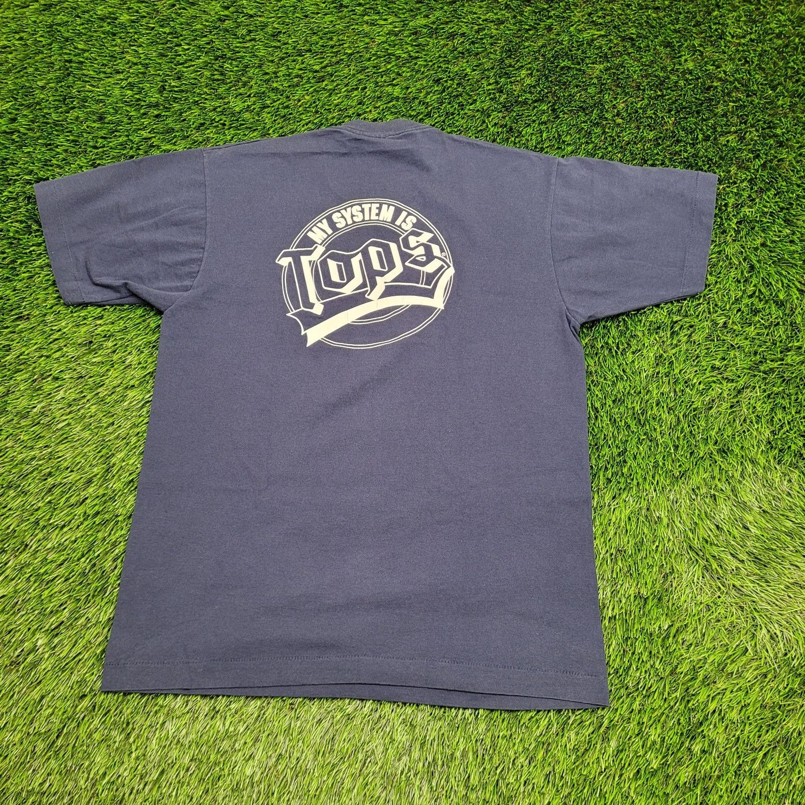 Vintage Vintage 90s Screen-Stars Shirt Women M/L 19x26 Navy-Blue USA Size L / US 10 / IT 46 - 1 Thumbnail