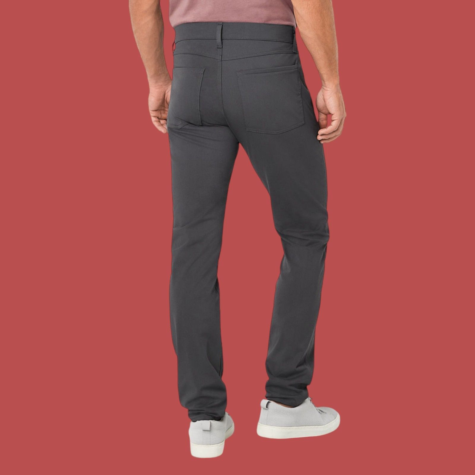 Other Stylus - 5 Pockets Mens Slim Fit Flat front Pant - Gray - 3 Size US 30 / EU 46 - 2 Thumbnail