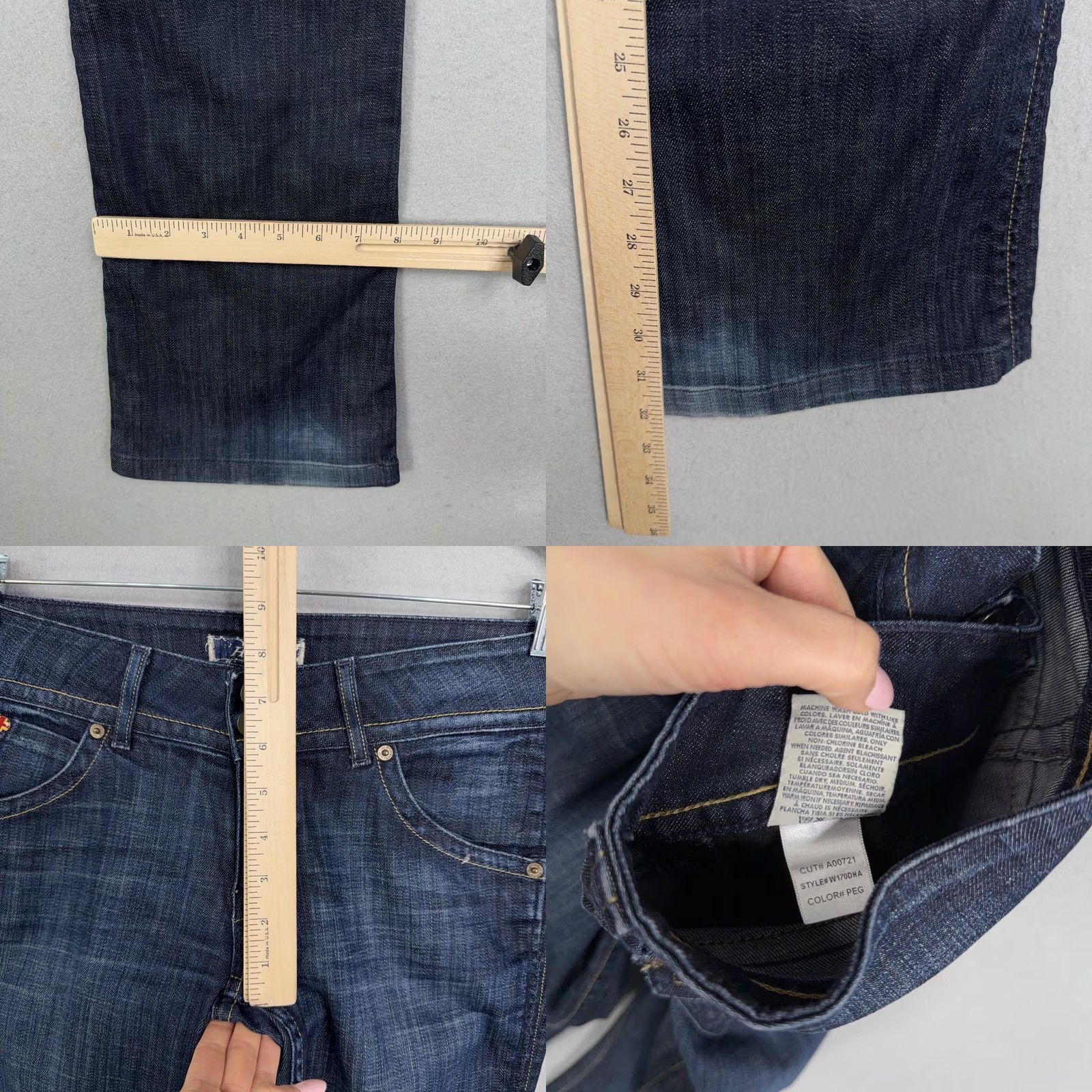 Hudson Hudson Womens 28 Bootcut Jeans Denim Blue 5-Pocket Regular Low Rise Stretch USA Made Y2K Size 28" / US 6 / IT 42 - 9 Thumbnail