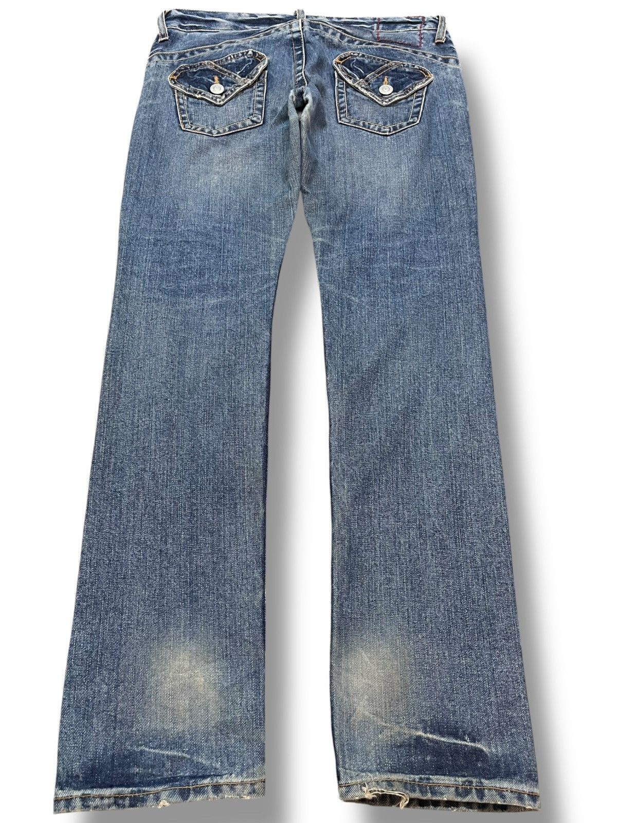 Japanese Brand Vintahe Double Name Straight Leg Denim Size US 33 - 5 Thumbnail