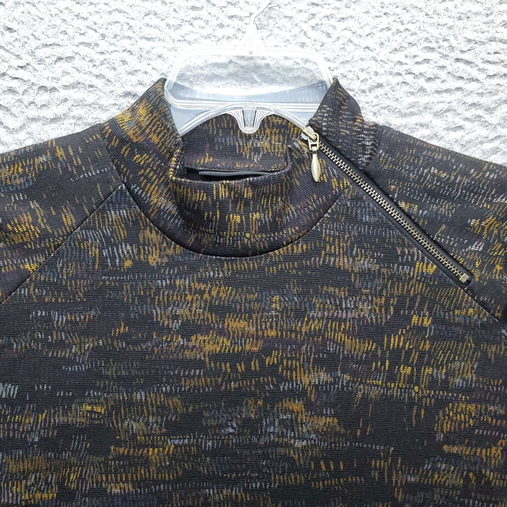 Vintage Susan Graver Weekend Tunic Top Womens XS Multi Geo Print Asymmetrical 1/4 Zip Shirt Size XS / US 0-2 / IT 36-38 - 5 Thumbnail