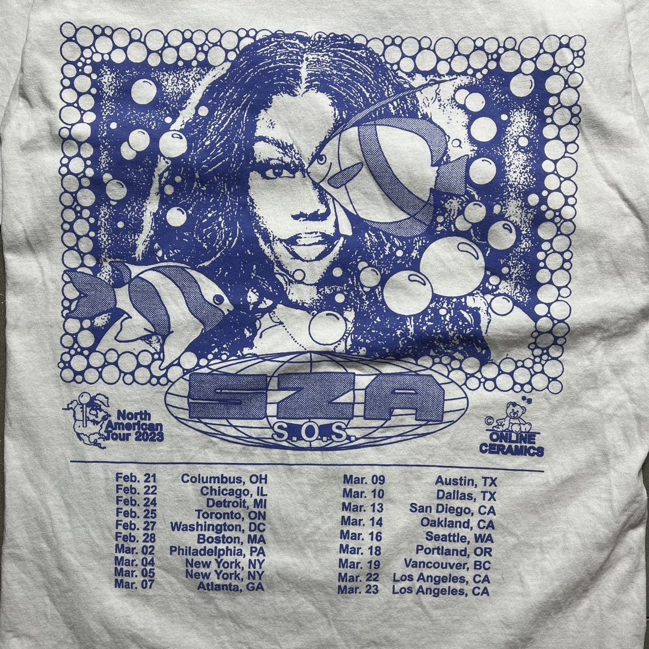 Band Tees × Online Ceramics SZA SOS North American Tour 2023 T-shirt online ceramics Size M / US 6-8 / IT 42-44 - 2 Thumbnail