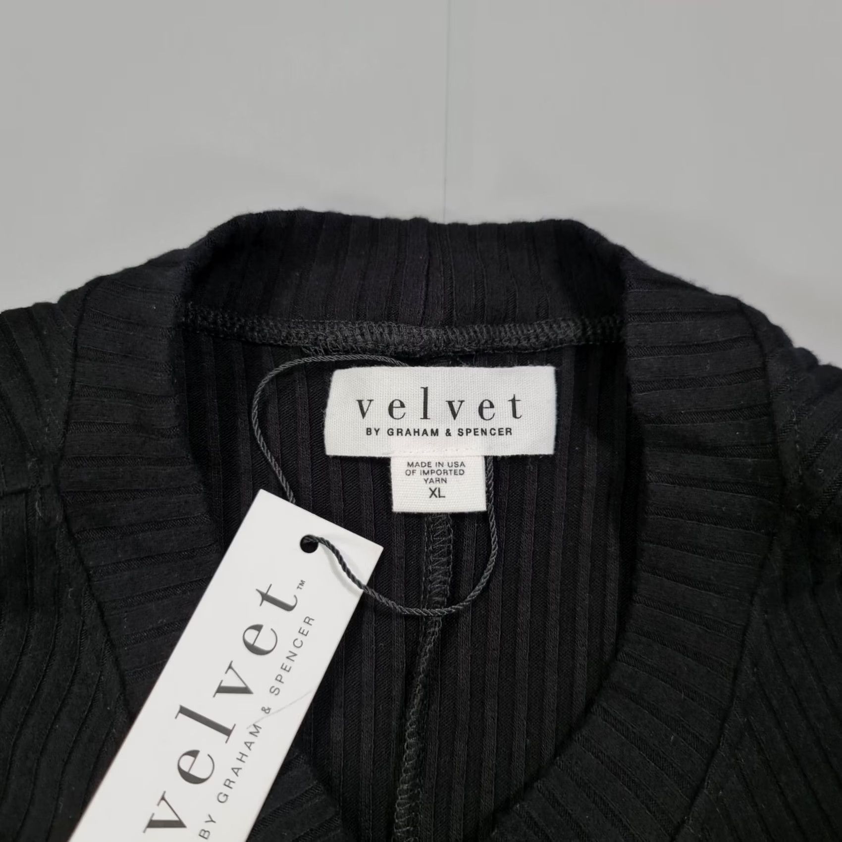 Velvet Velvet by Graham & Spencer Womens Dress Black XL Maxi Knit Stretch Rib Long Sleeve Round Neck Pullover Everyday/Holiday Size XL / US 12-14 / IT 48-50 - 5 Thumbnail