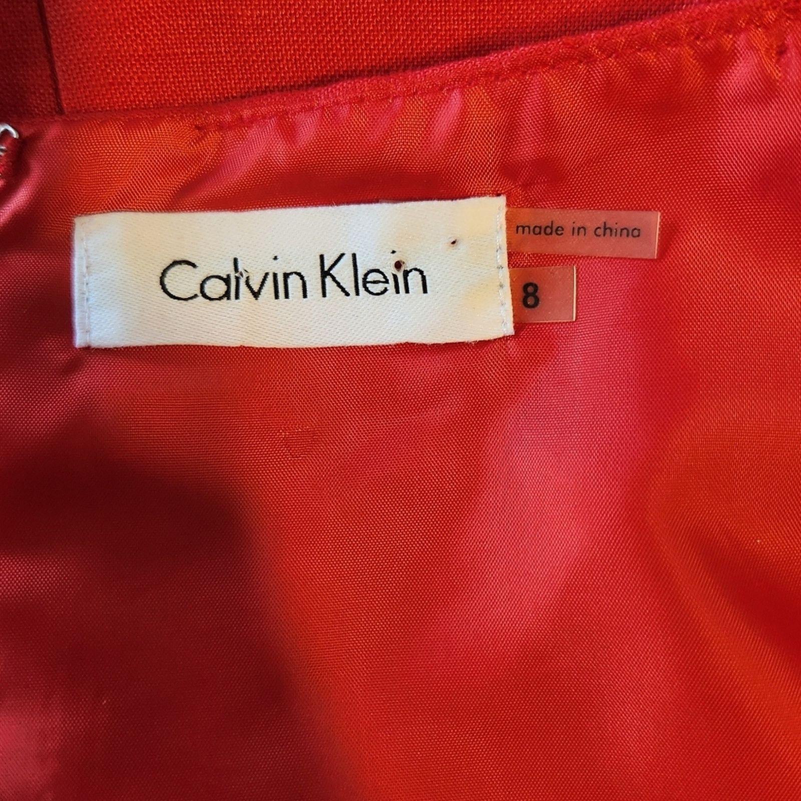 Calvin Klein Calvin Klien Red Linen pleated fit and flare dress 8 Size M / US 6-8 / IT 42-44 - 13 Thumbnail