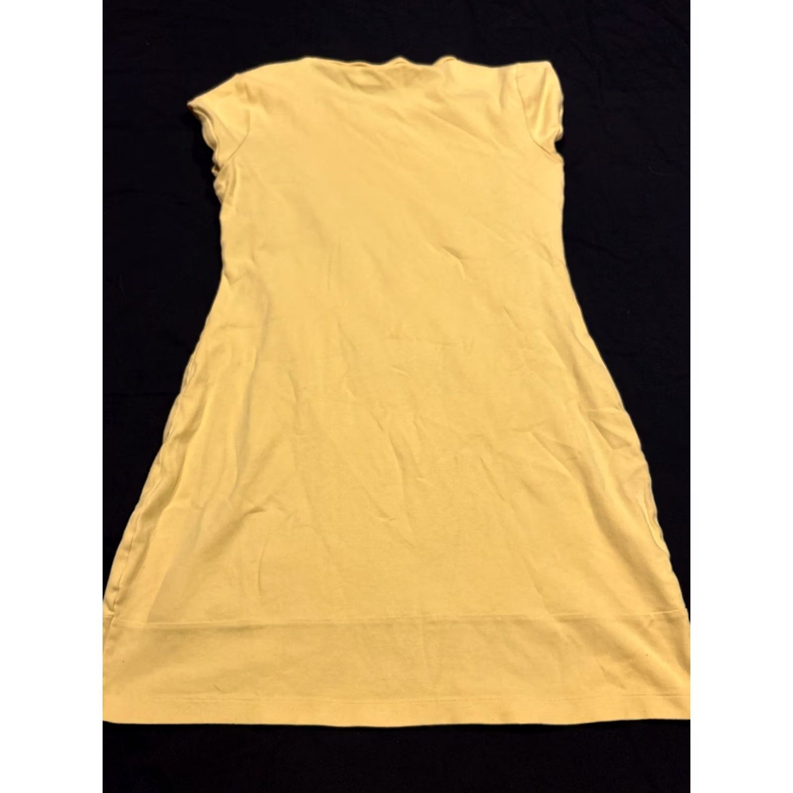 CO New York & Co Shirt Dress Women’s M Yellow Knee Length Cotton Knit 32” Chest 18” A30 Regular Fall Spring Summer Vintage No Mens Womens Girls Boys Size M / US 6-8 / IT 42-44 - 3 Thumbnail