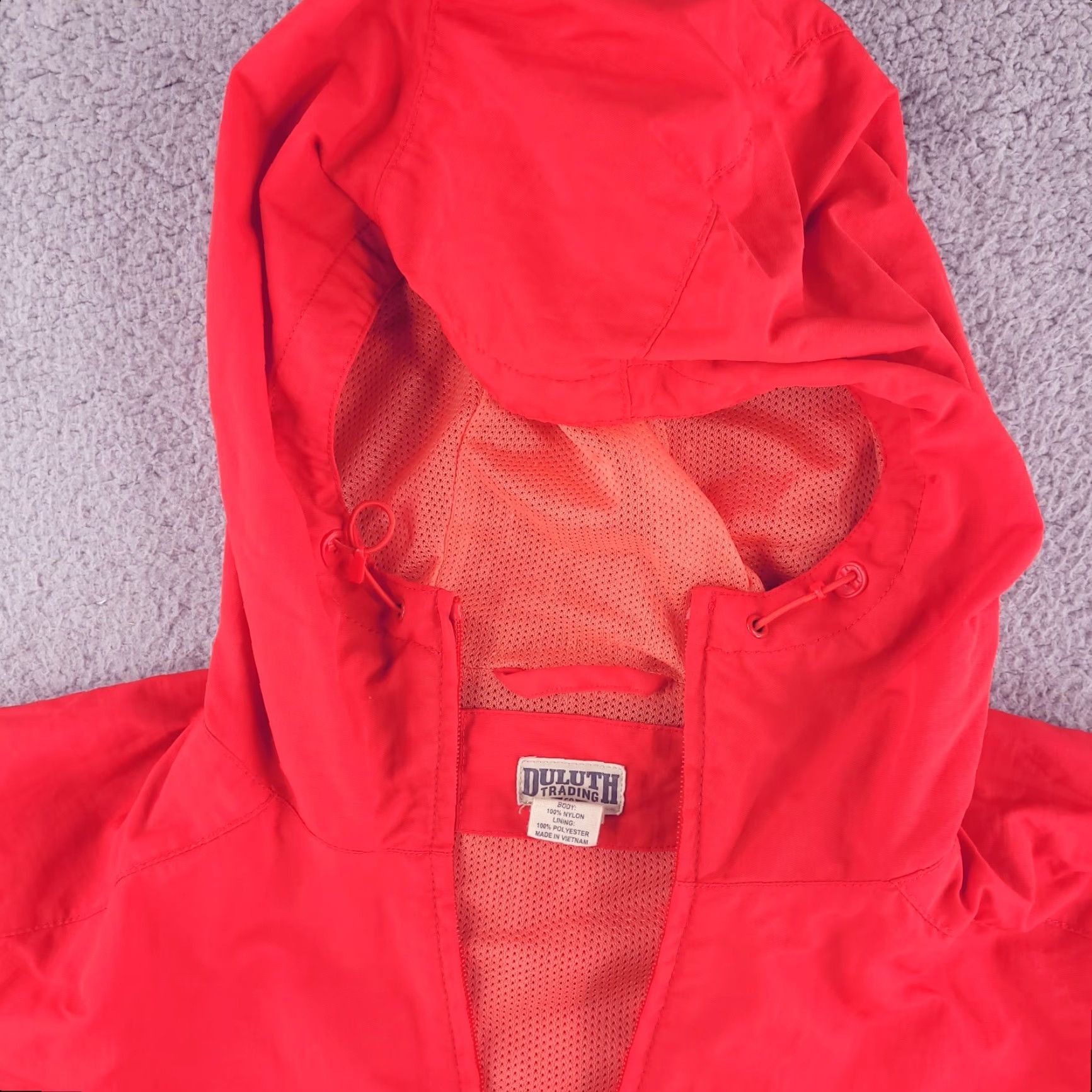 CO Duluth Trading Co Jacket Mens Large Zip Red Windbreaker Rain 100% Nylon Size US L / EU 52-54 / 3 - 3 Thumbnail