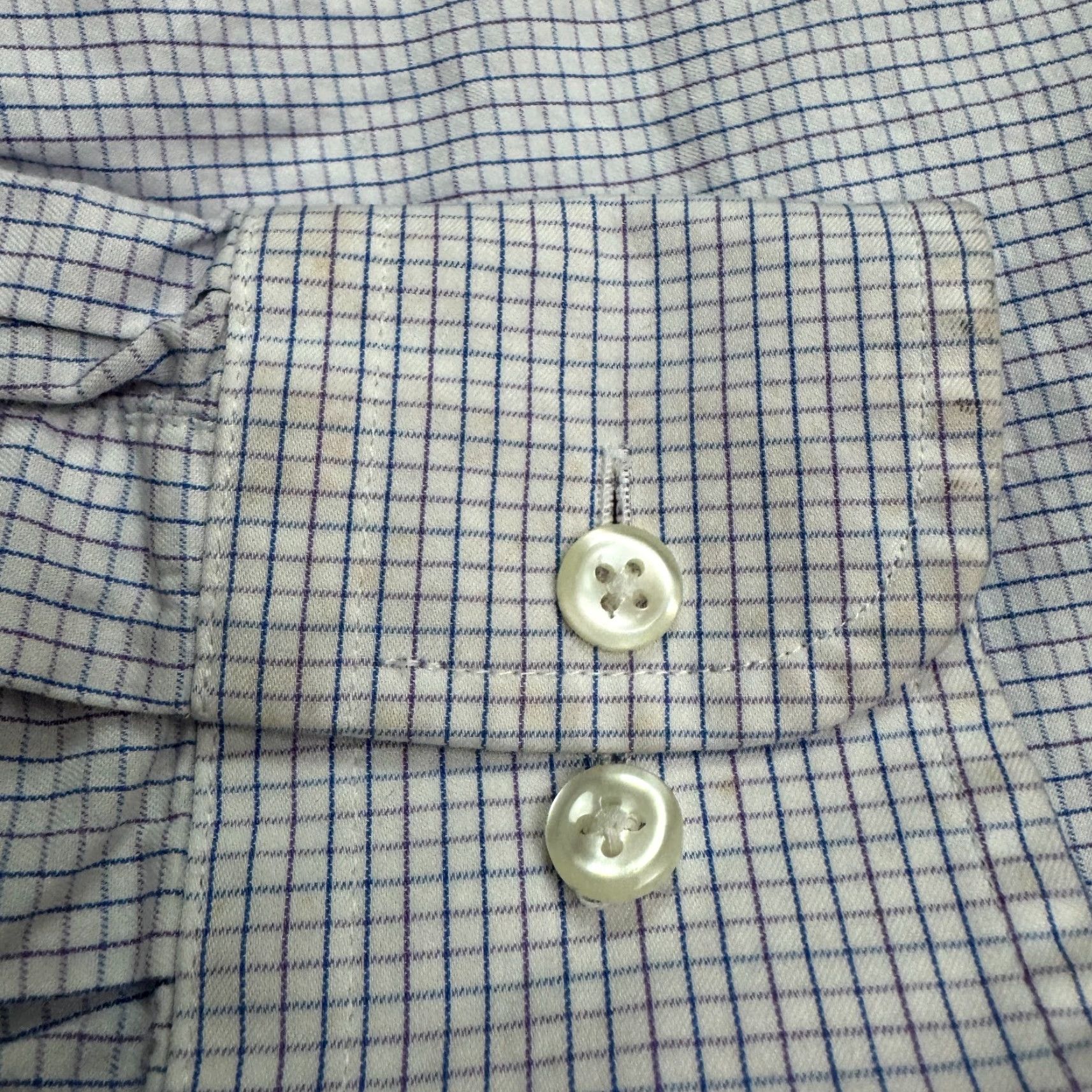Bloomingdale's Bloomingdale's Regular Fit Dress Shirt Mens 17.5 34/35 Blue Purple Check Cotton Shirt Mens 17.5 Regular Blue Check Vintage? No. Size 46R - 5 Thumbnail