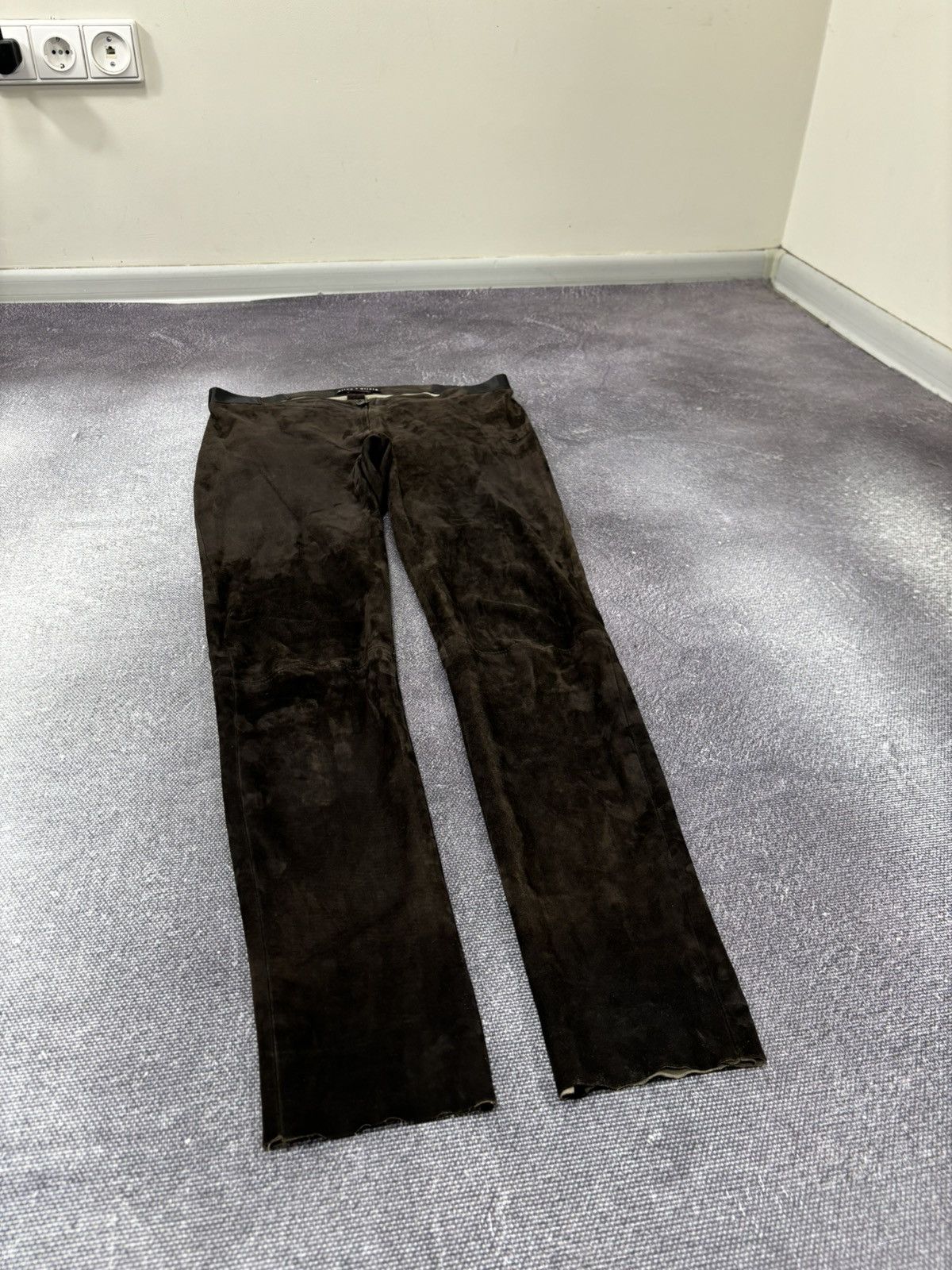 Alice + Olivia Alice + Olivia Suede Leather Front Zip Brown Leggings Pants Size 30" / US 8 / IT 44 - 3 Thumbnail