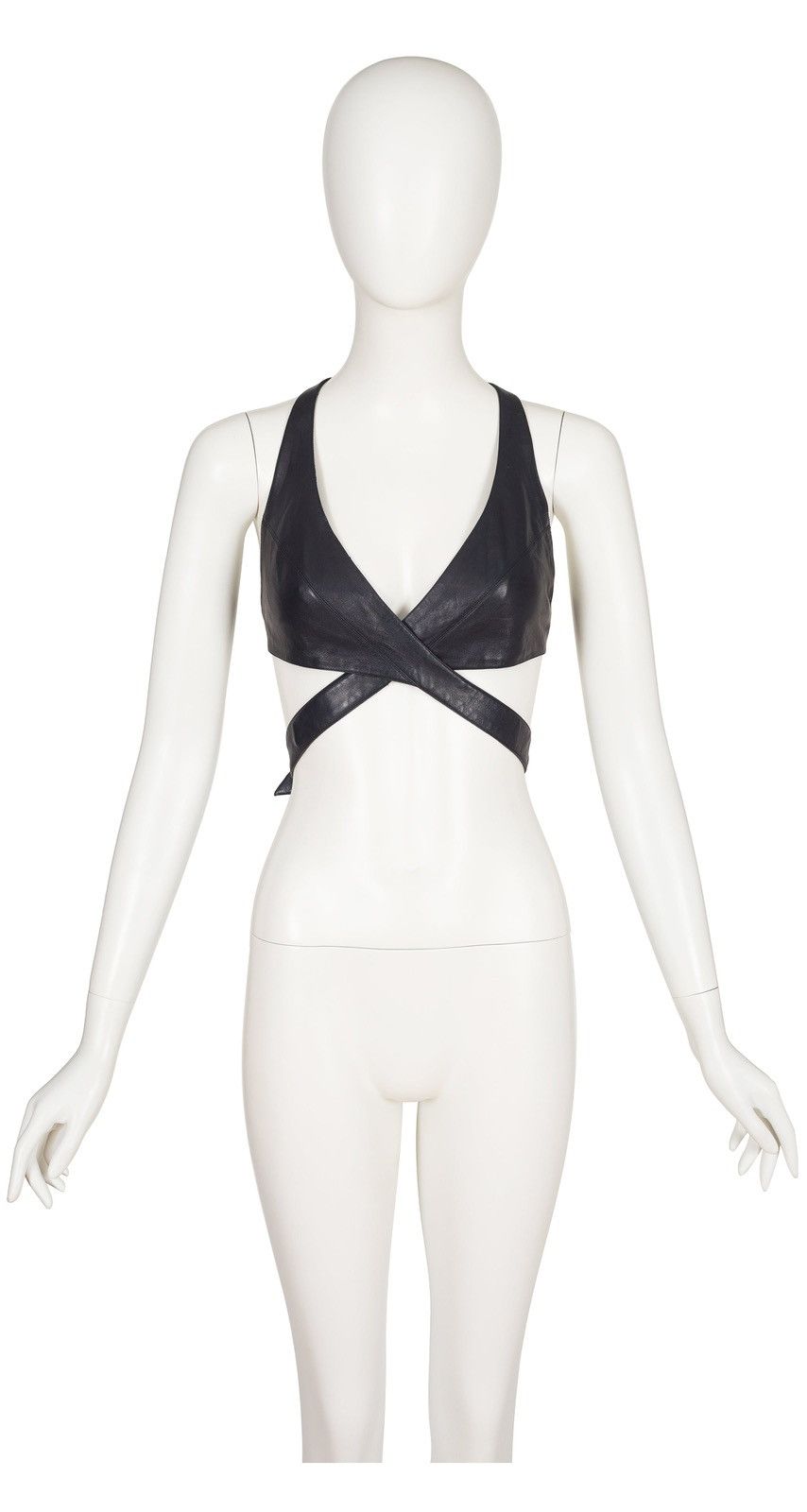 Alaia Alaïa Black Leather Racerback Wrap Bra Top Size XS / US 0-2 / IT 36-38 - 6 Thumbnail
