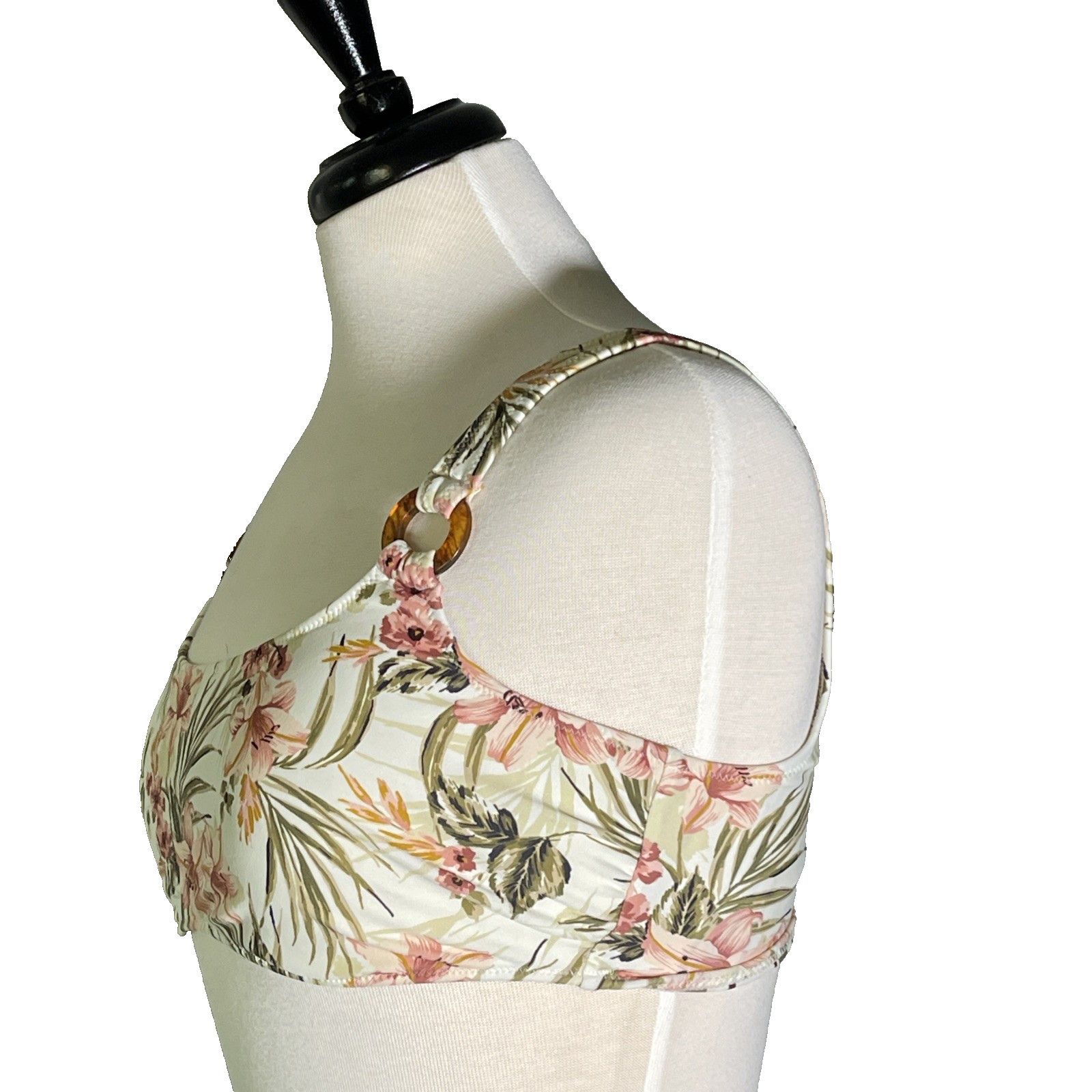 Abercrombie & Fitch Abercrombie & Fitch Bikini Top Medium Striped/Floral Padded Size ONE SIZE - 2 Thumbnail
