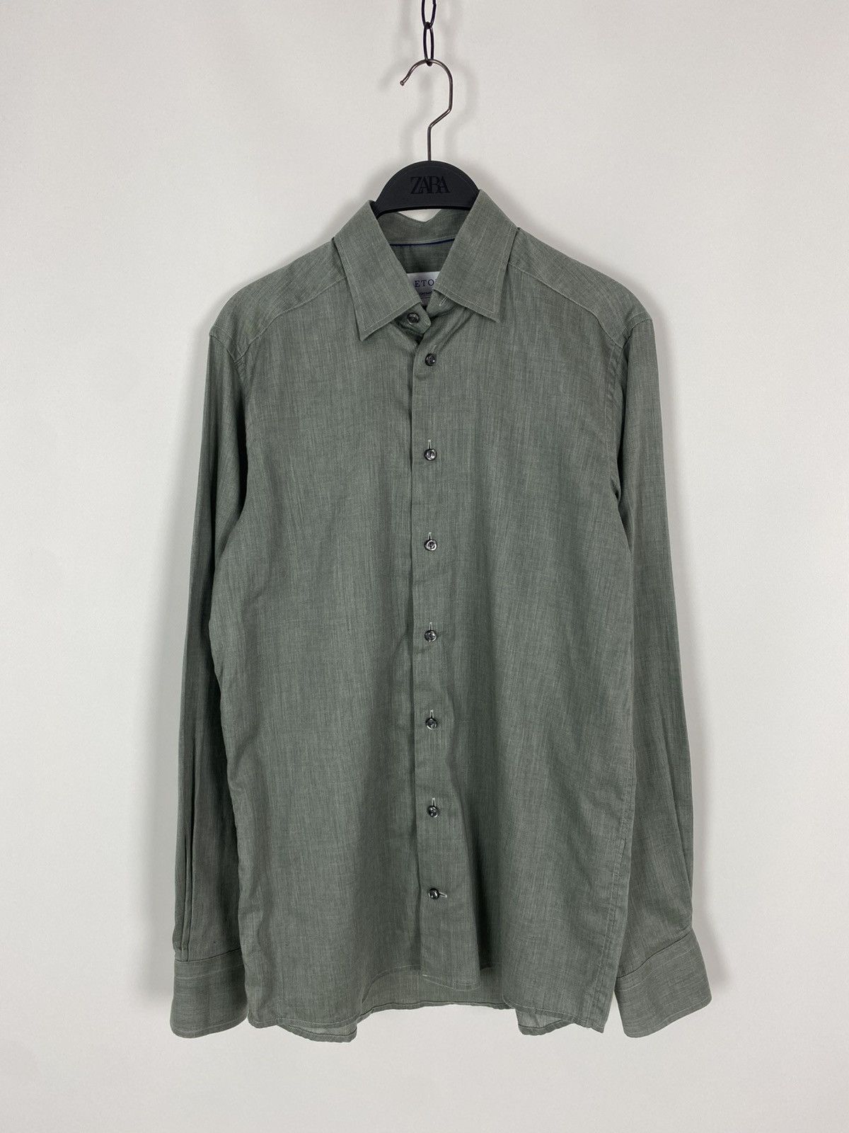 Eton Eton Contemporary Green Shirt Fine Light Twill Size US S / EU 44-46 / 1 - 1 Thumbnail