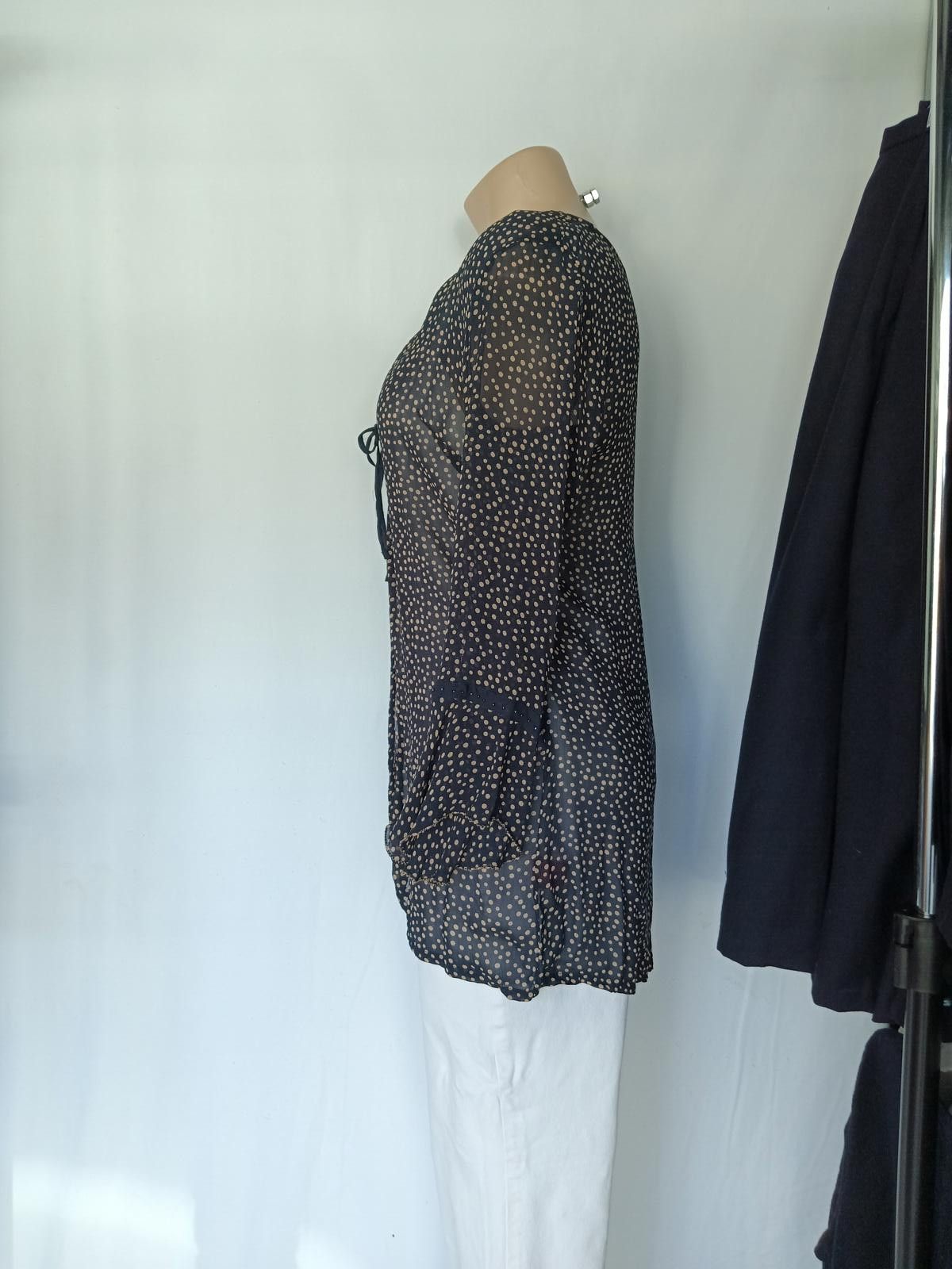Designer Jac-Jac Polka Dot Chiffon Kimono Size L / US 10 / IT 46 - 3 Thumbnail