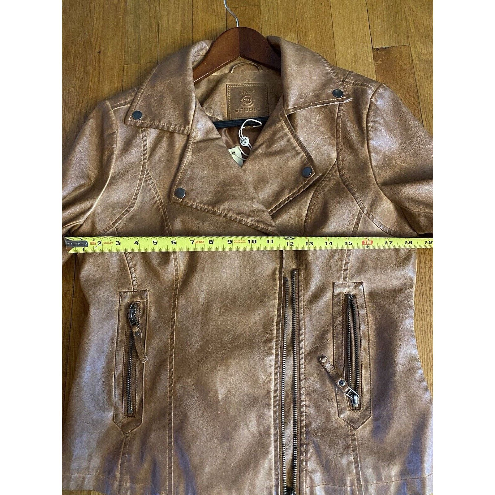 Other Max Studio Cognac Brn Faux Leather Moto Jkt Asymmetrical med Size M / US 6-8 / IT 42-44 - 9 Thumbnail