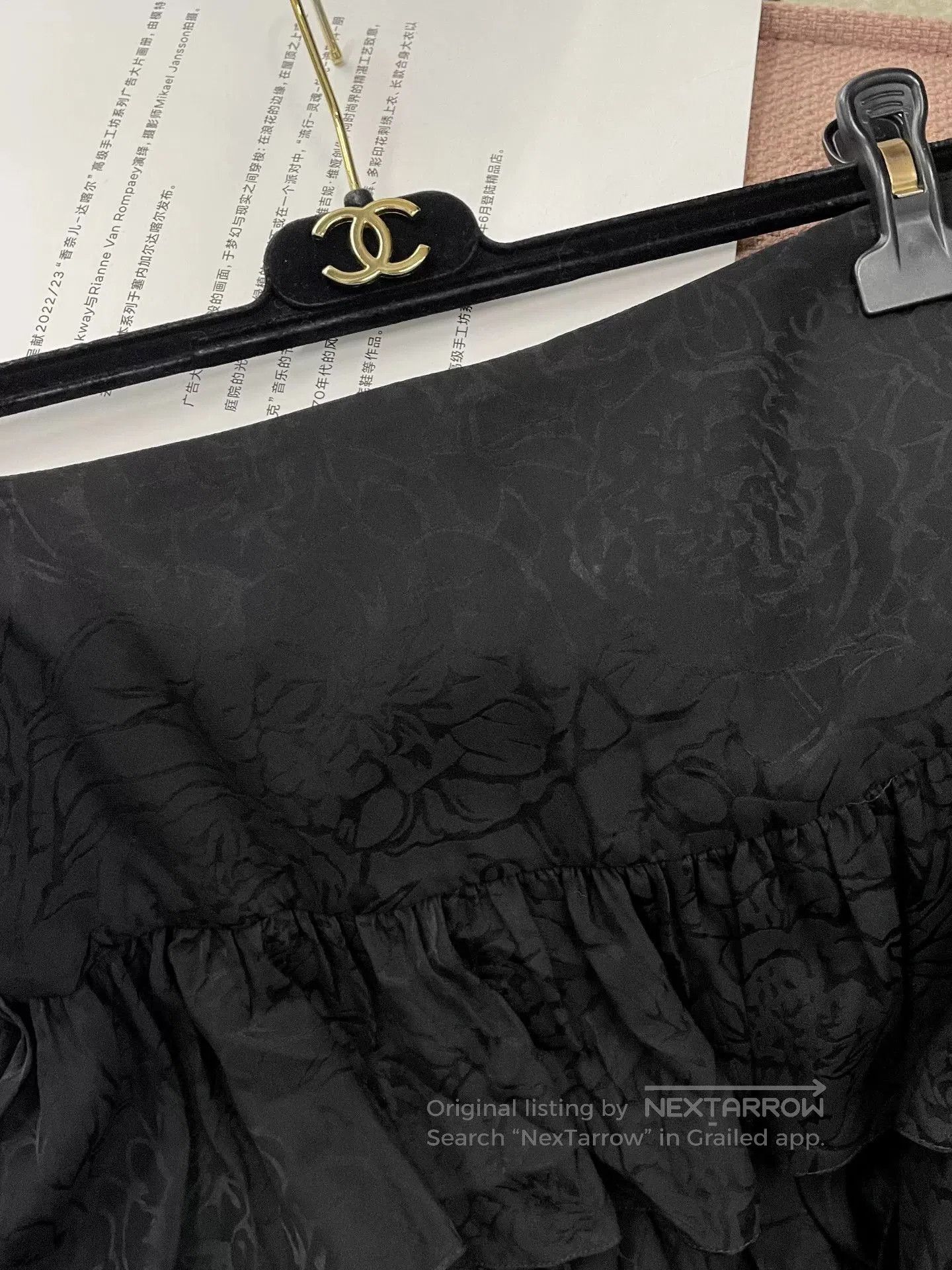 Chanel Chanel Ruffled Camellia Print Skirt. Size US 38 / EU 54 - 2 Thumbnail