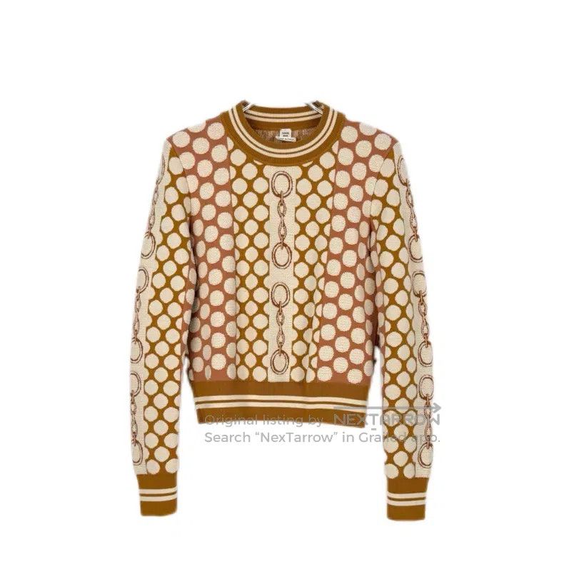 Hermes Hermes Orange coffee color rope pattern wool sweater Size XS / US 0-2 / IT 36-38 - 1 Thumbnail