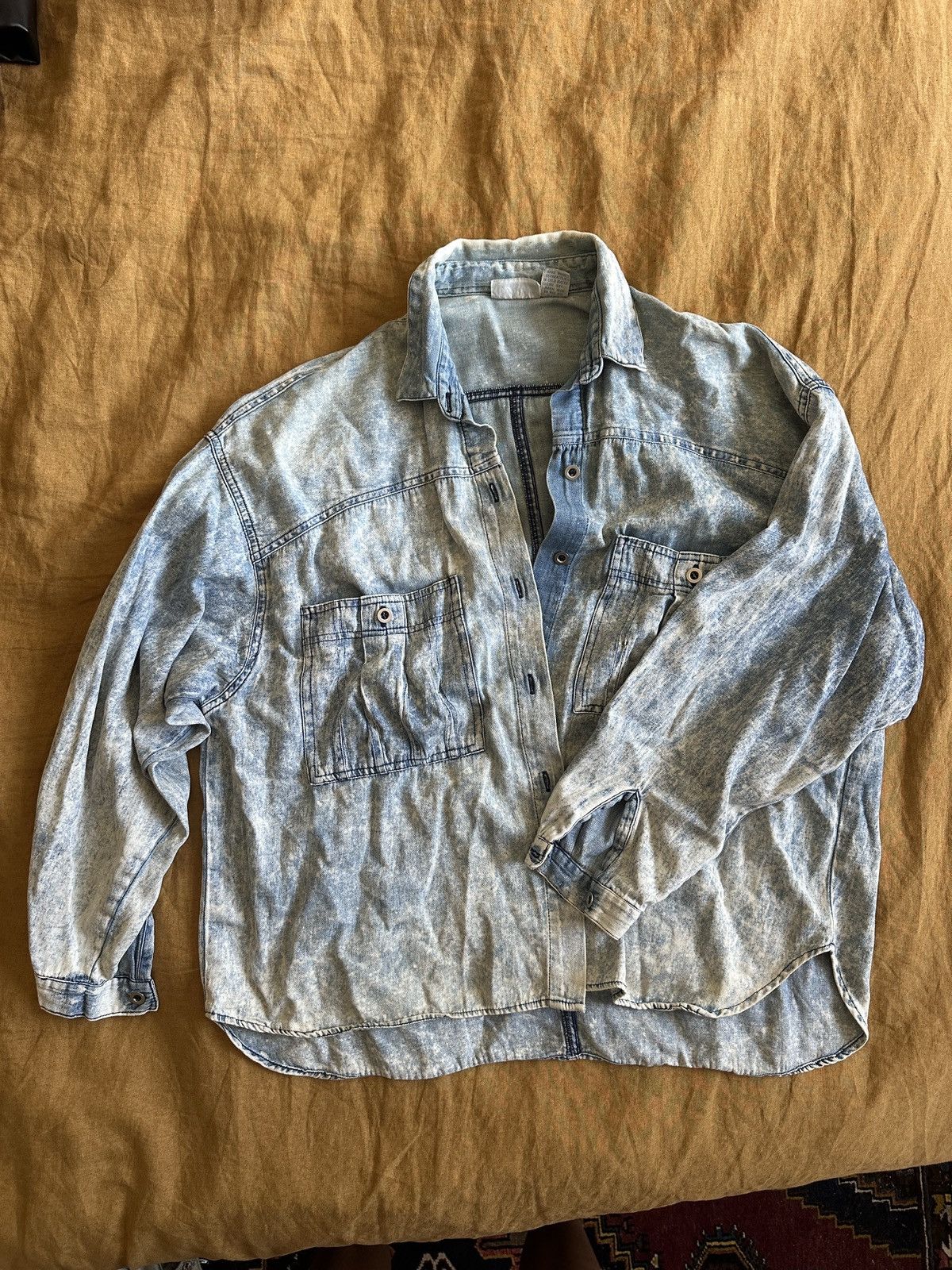 Other Vintage Acid Wash Denim Shirt Size M / US 6-8 / IT 42-44 - 1 Thumbnail