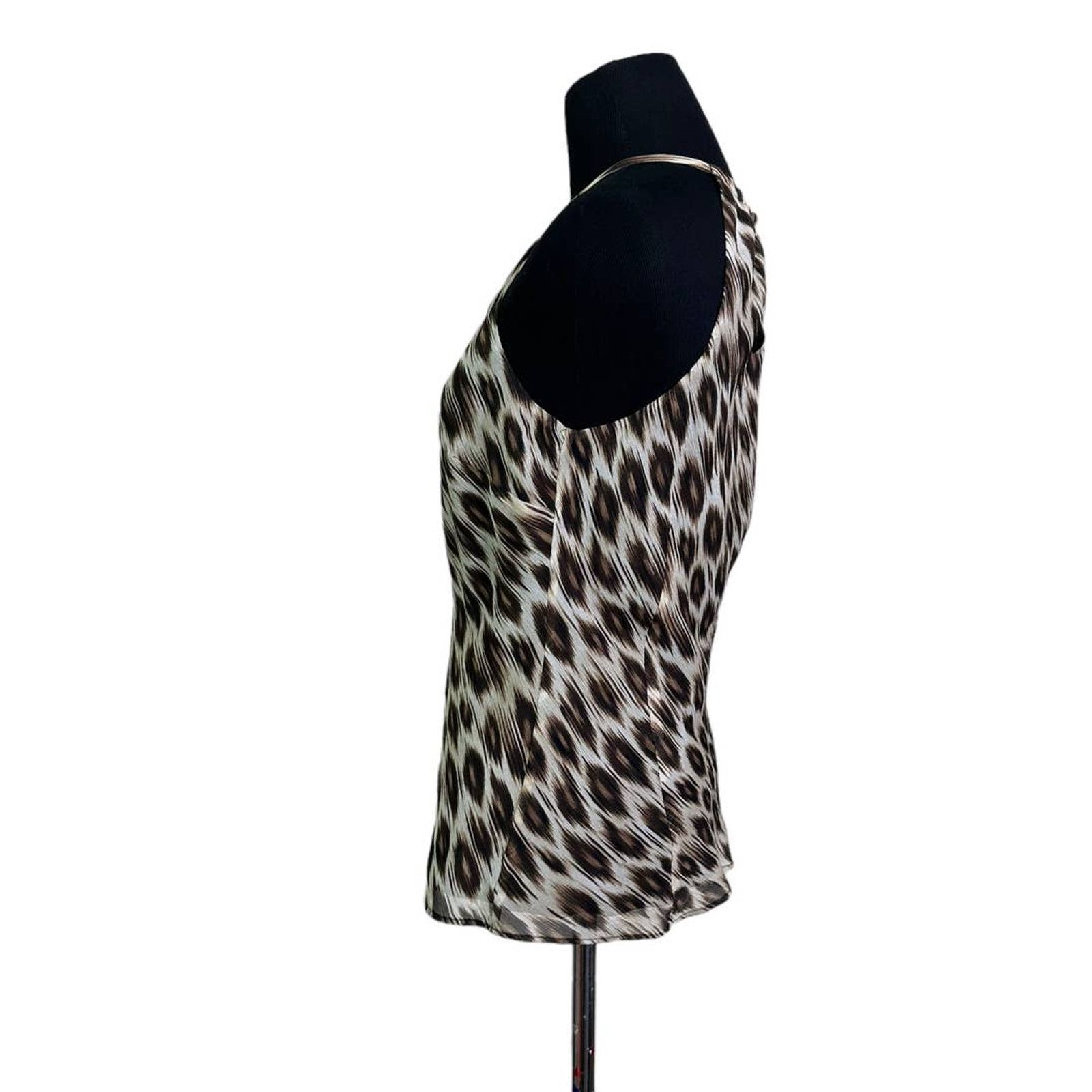 Ann Taylor Ann Taylor brown silk animal print sleeveless blouse size 2 Size XS / US 0-2 / IT 36-38 - 8 Thumbnail