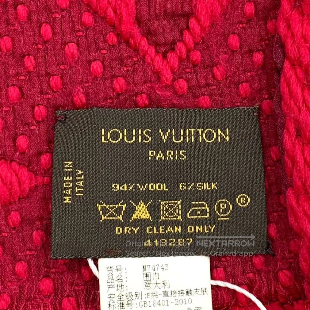Louis Vuitton Louis Vuitton Red Logo Wool Fringed Scarf. Size ONE SIZE - 7 Thumbnail