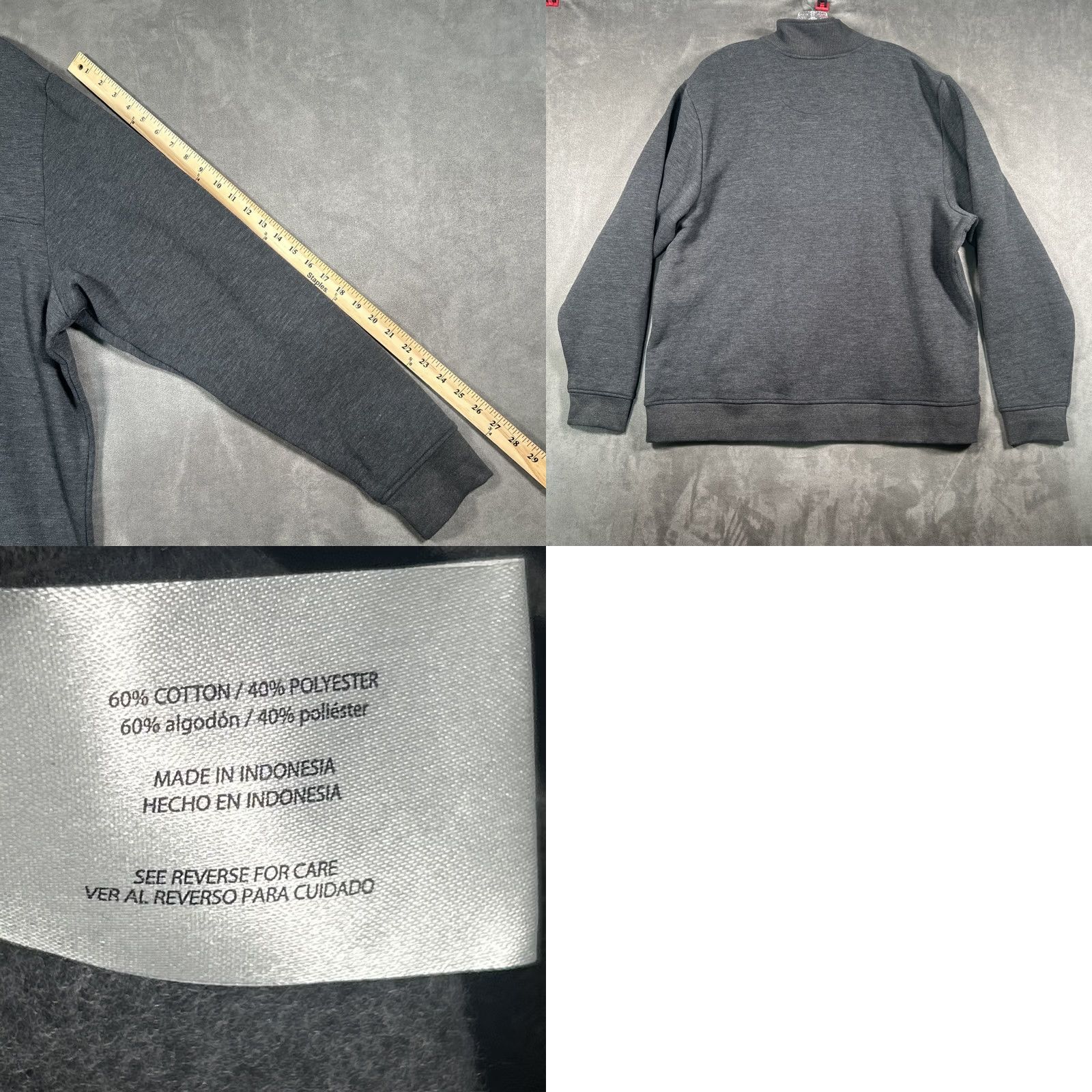 Orvis Orvis Sweatshirt Mens XXL Dark Charcoal Fleece 1/4 Zip Snap Sweater Size US XXL / EU 58 / 5 - 8 Thumbnail