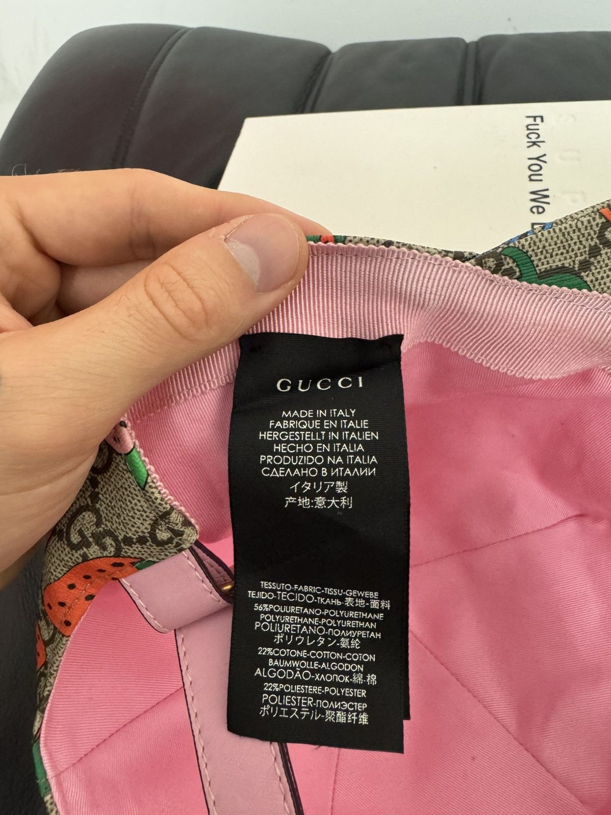 Gucci Rare Gucci Strawberry Monogram Designer Hat Luxury High End Size ONE SIZE - 8 Thumbnail