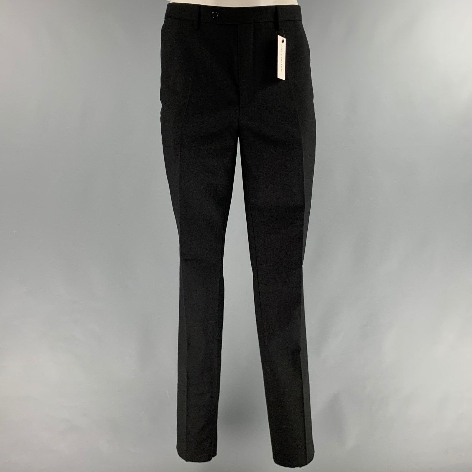 Mr P. MR P. Size 46 Black Solid Wool Shawl Collar Tuxedo Size 46R - 4 Thumbnail