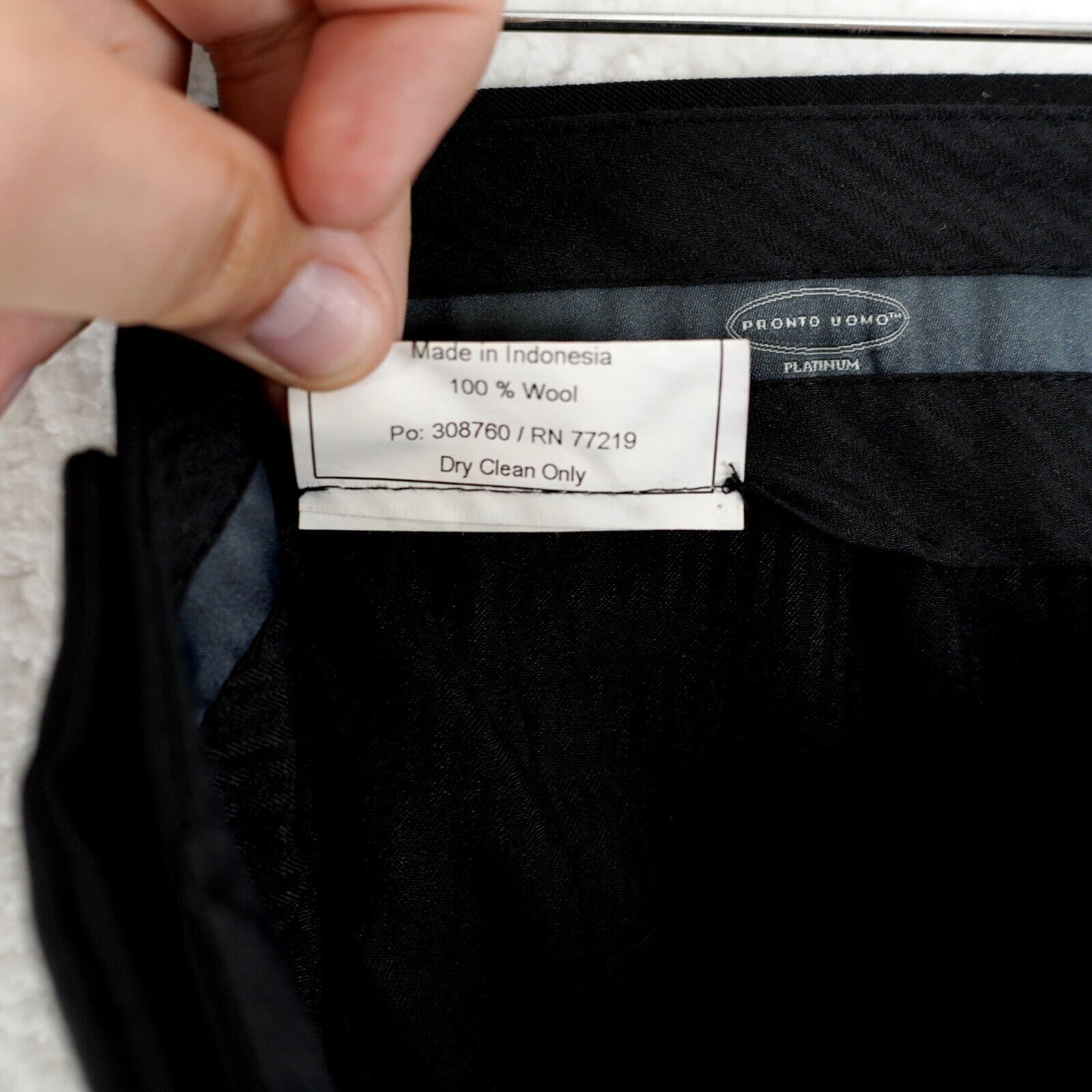 Pronto Uomo Pronto Uomo Wool Black Flat Front Mid Rise Paritally Lined D Size 34R - 8 Thumbnail