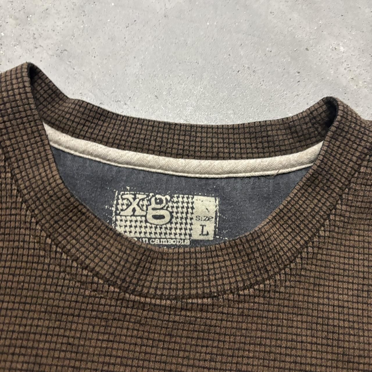 Japanese Brand × Vintage Crazy Vintage Y2K/2000s Grunge Brown Striped Skater Style Light Sweater! Size US L / EU 52-54 / 3 - 5 Thumbnail