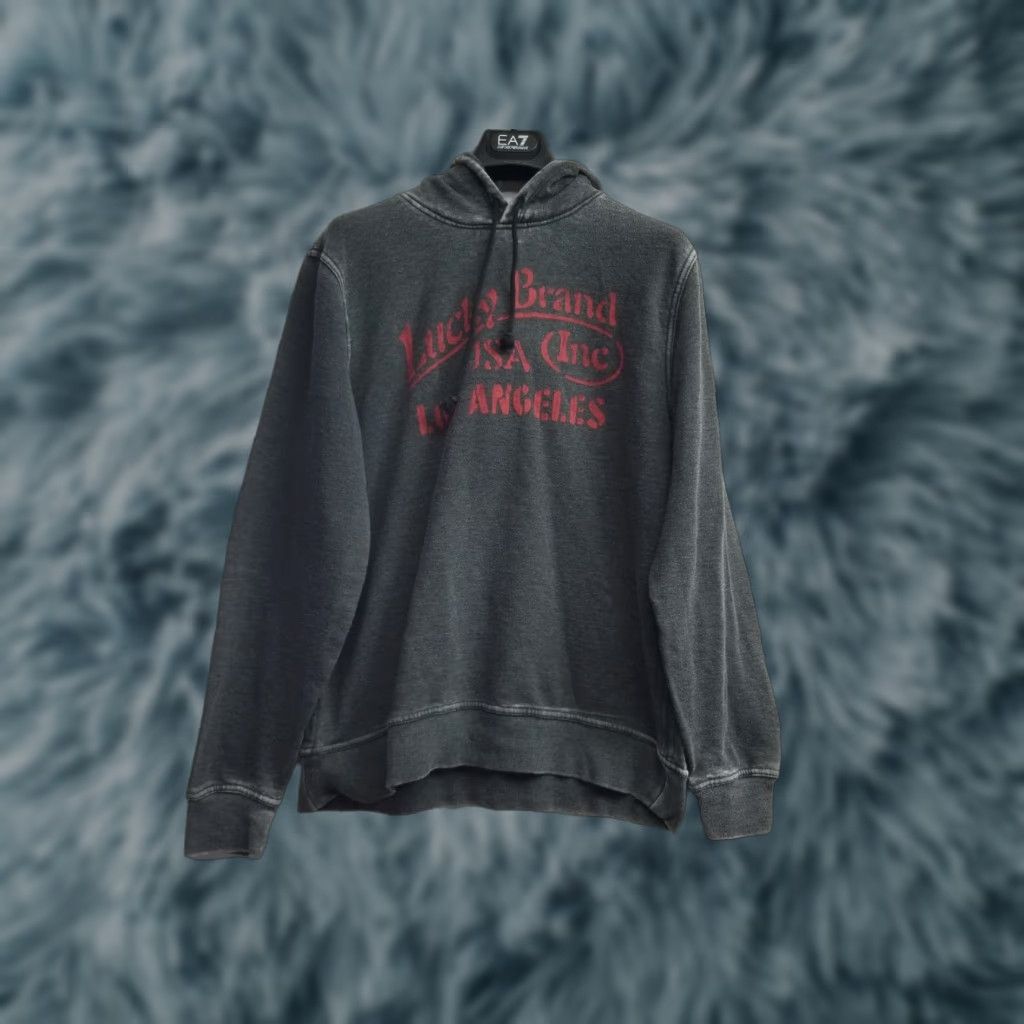 Lucky Brand Lucky Brand Hoodie Men Size L Pullover Gray Red Drawstring Los Angeles Classic All Seasons Size US L / EU 52-54 / 3 - 1 Thumbnail