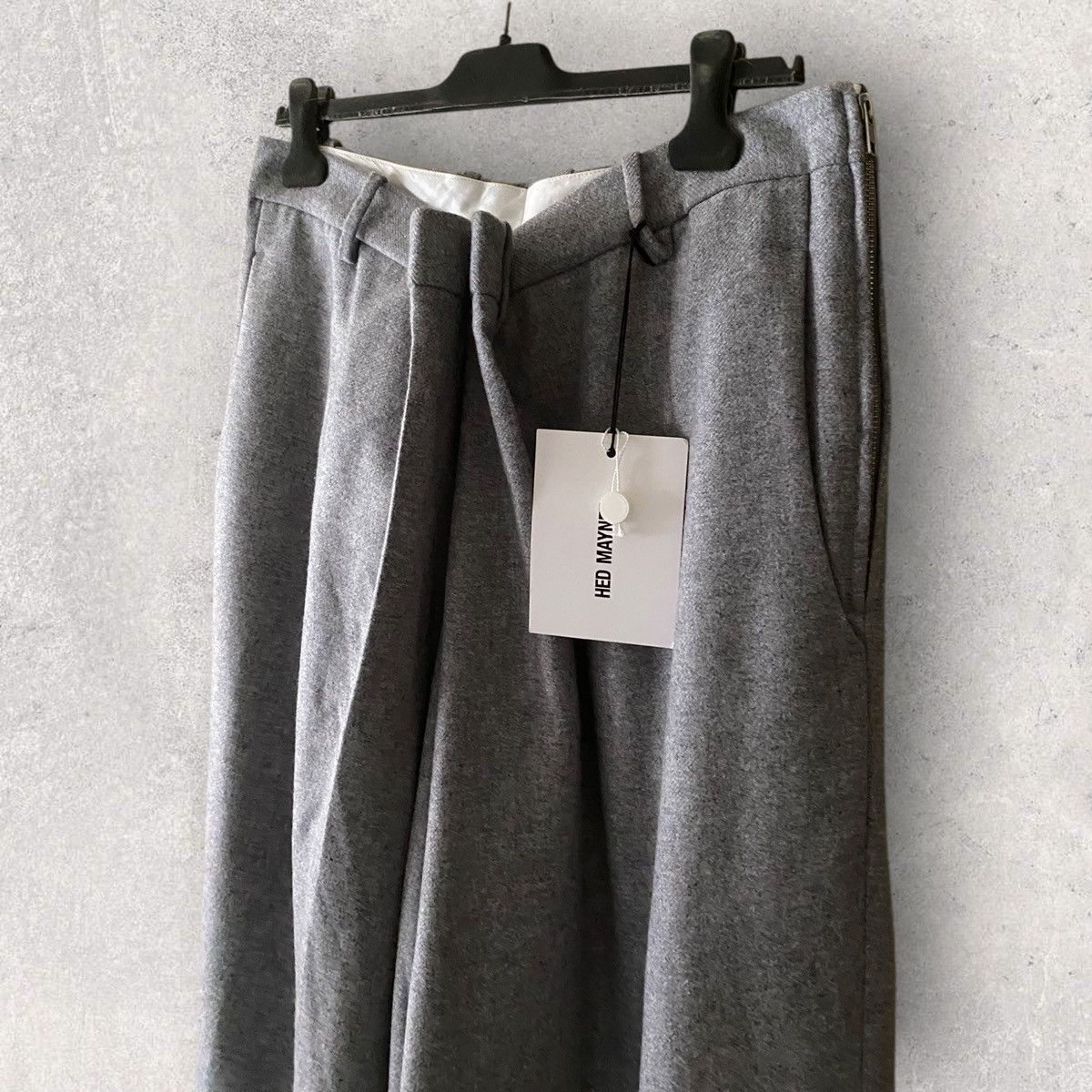 Hed Mayner NWT Fall22 Front Fold Grey Wool Pants Size US 32 / EU 48 - 3 Thumbnail