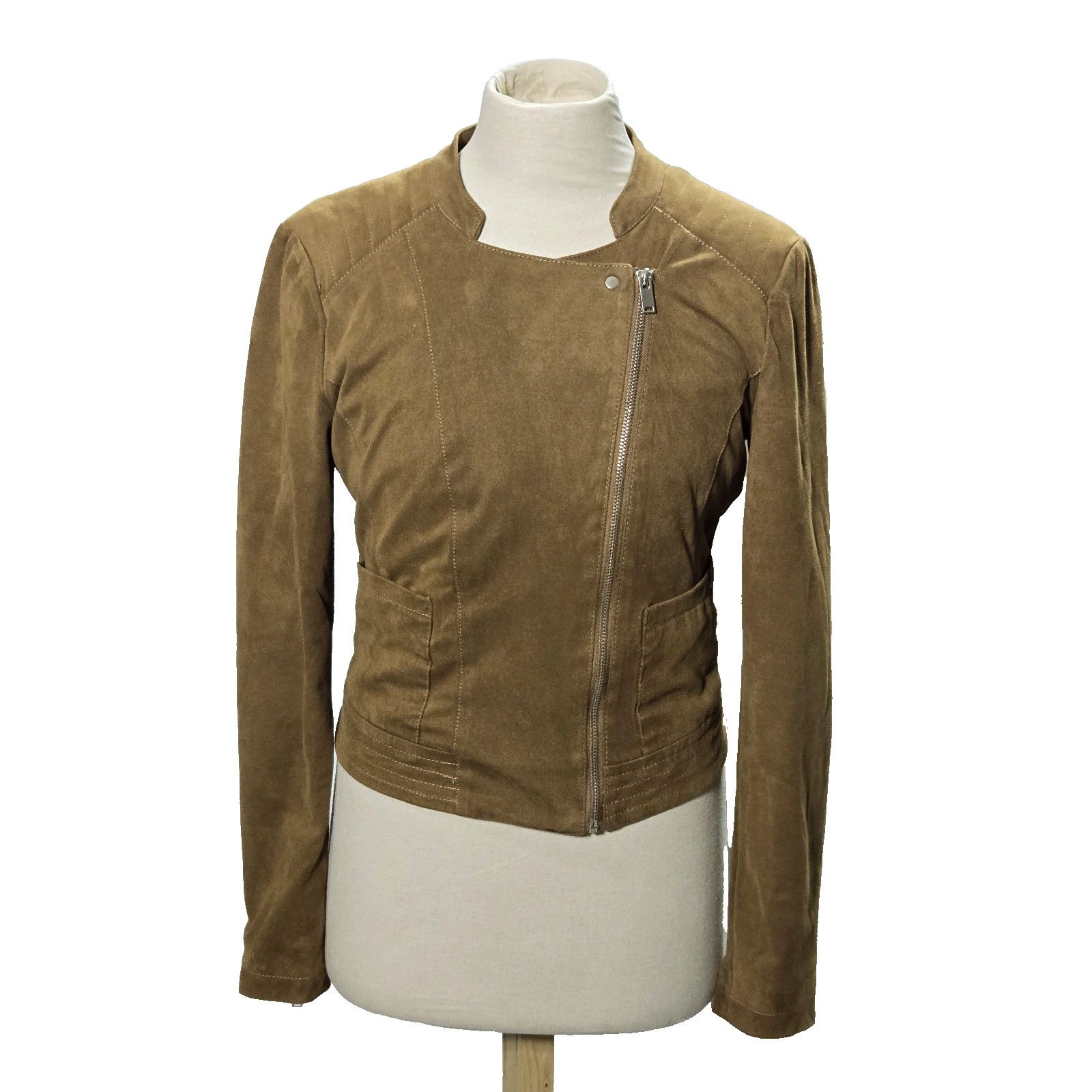 & Other Stories Vero Moda Jacket Suede Biker Small Womens Cropped Lined Size S / US 4 / IT 40 - 1 Thumbnail