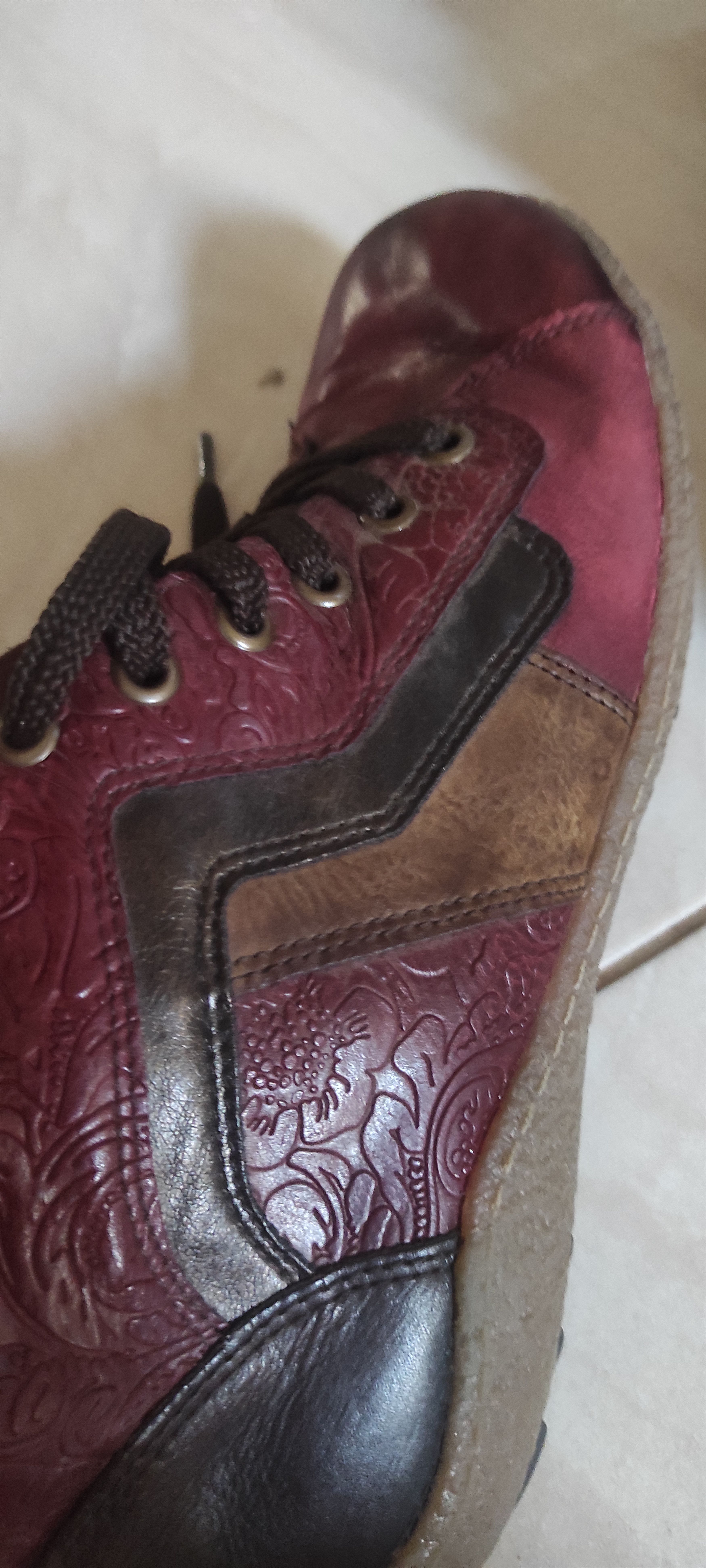 Other Remonte Women Lace-Up Casual Burgundy leather Shoes Size US 7.5 / IT 37.5 - 13 Thumbnail