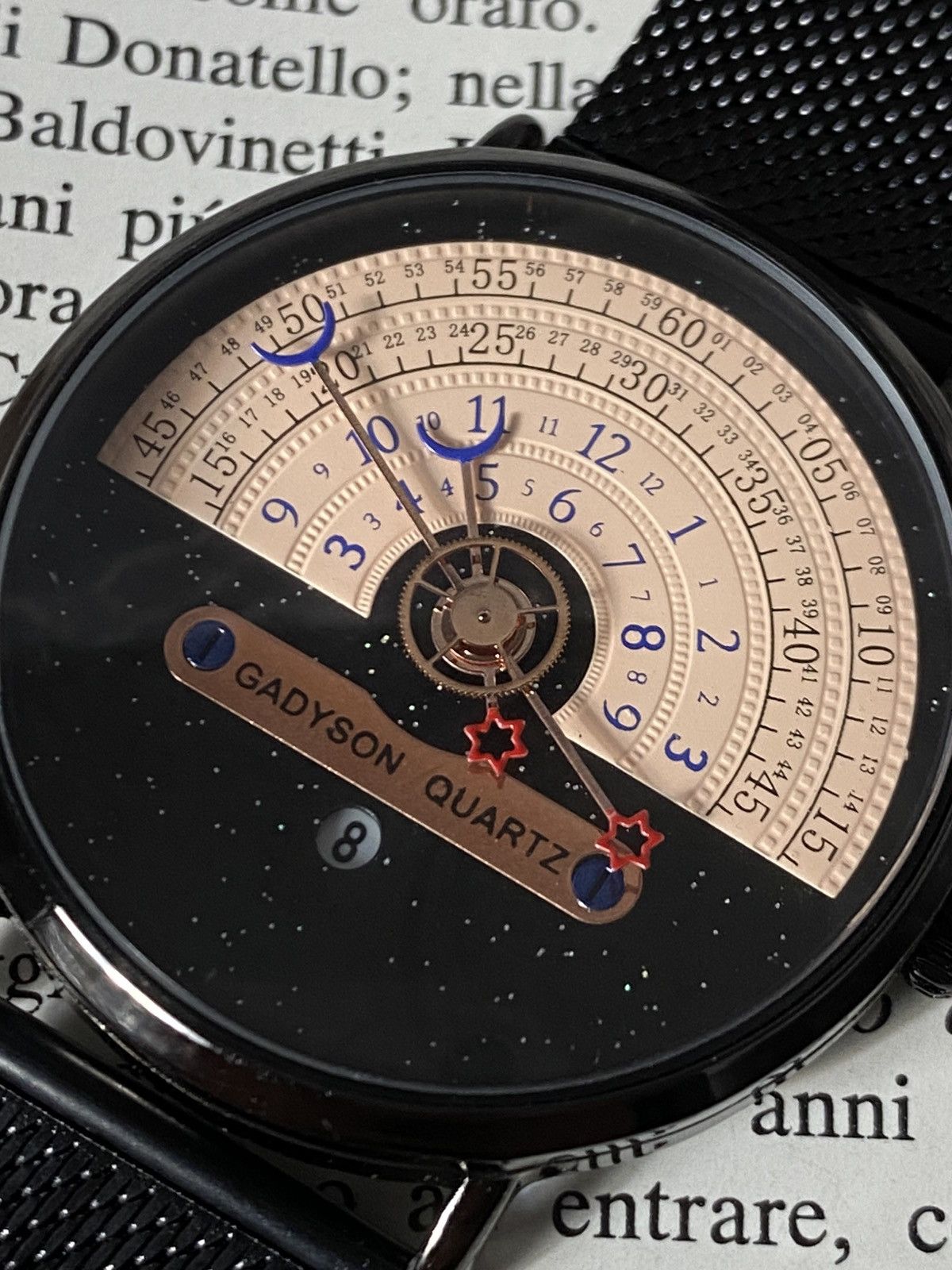 Japanese Brand Gadyson Celestial Starry Sky Watch Minimalist Black Mesh Size ONE SIZE - 3 Thumbnail