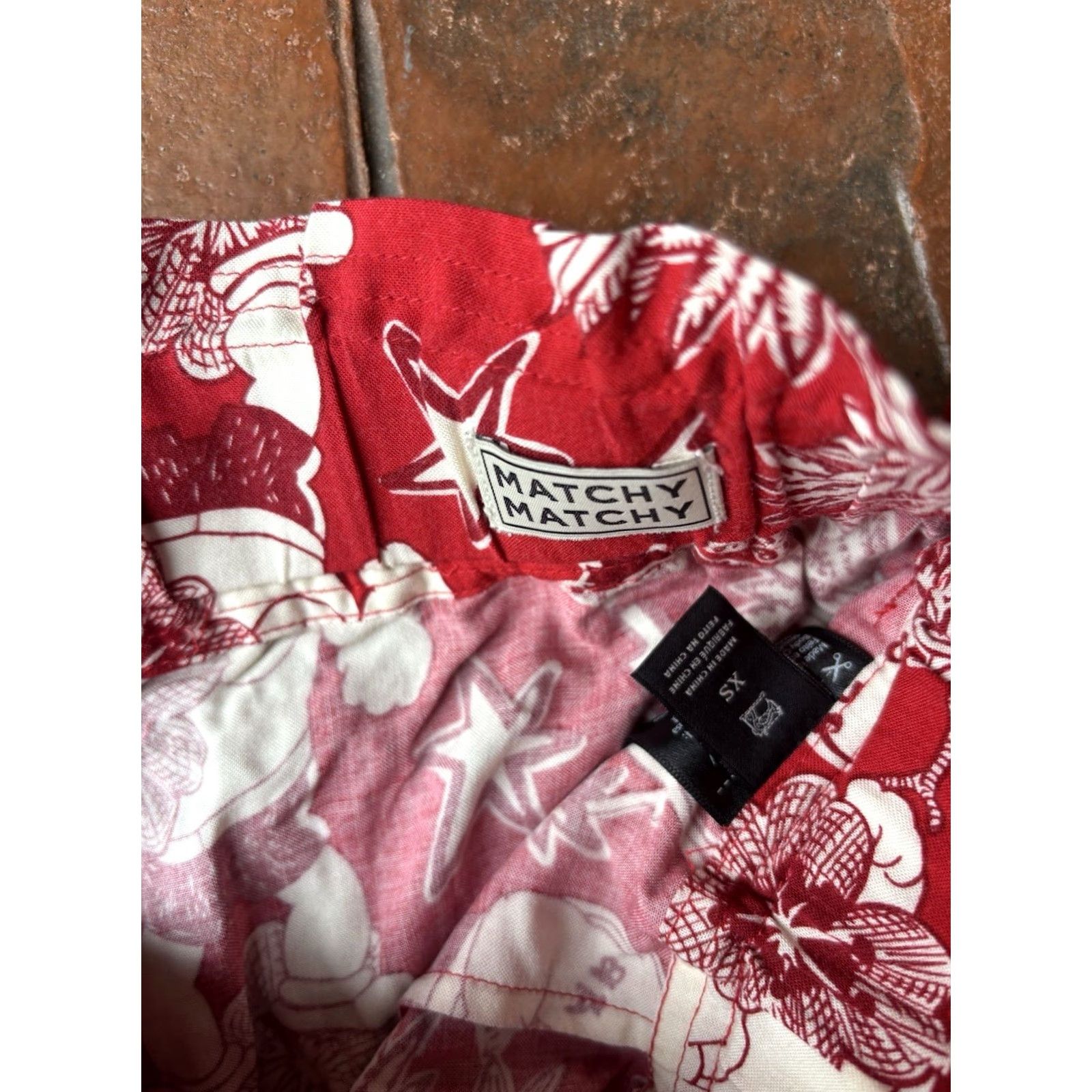 Scotch & Soda Scotch & Soda Brutus Popeye Hawaiian Shorts Women's XS Red Drawstring Lounge Size 26" / US 2 / IT 38 - 4 Thumbnail