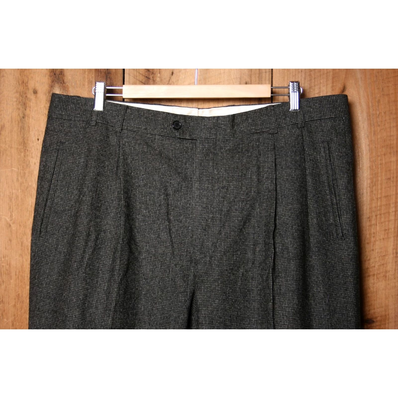 Vintage VINTAGE BALLIN Dress Pants Houndstooth Wool Pleated 100% Black Gray Sz. 40 Mens Size US 40 / EU 56 - 2 Thumbnail