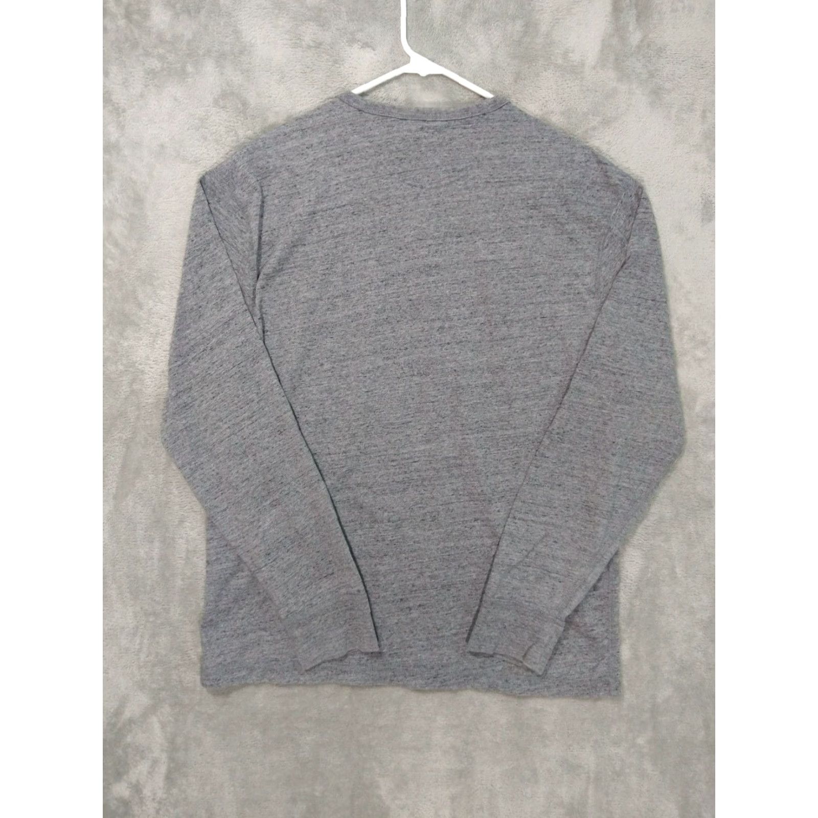 J.Crew J.CREW Mens XL Gray Heathered Henley Long Sleeve Shirt Cotton Polyester Knit Pullover Casual T-Shirt Size US XL / EU 56 / 4 - 2 Thumbnail