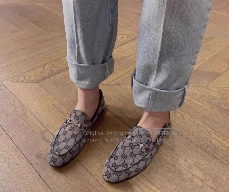 Gucci Guicci All-over Printed Women's Loafers Leather Shoes Size US 5.5 / IT 35.5 - 7 Thumbnail