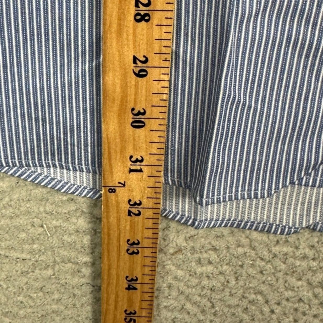Calvin Klein Calvin Klein Shirt Dress Shirt Striped Button Up Blue 18 36-37 2XL Big & Tall Mens - Formal, Business Casual, Cotton, Long Sleeve, Pocket, Button Cuff Size US XXL / EU 58 / 5 - 7 Thumbnail