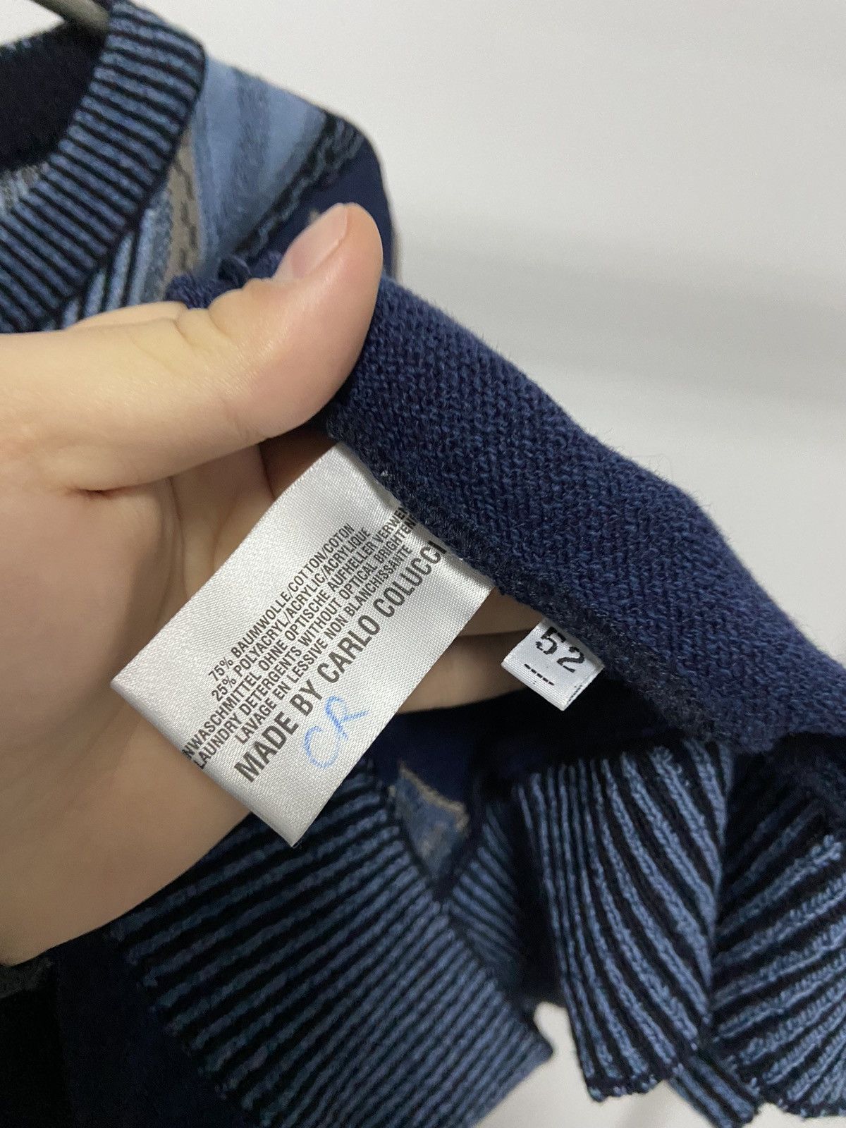 Carlo Colucci × Vintage Carlo Colucci big logo jeans sweater knit vintage patterns Size US L / EU 52-54 / 3 - 5 Thumbnail