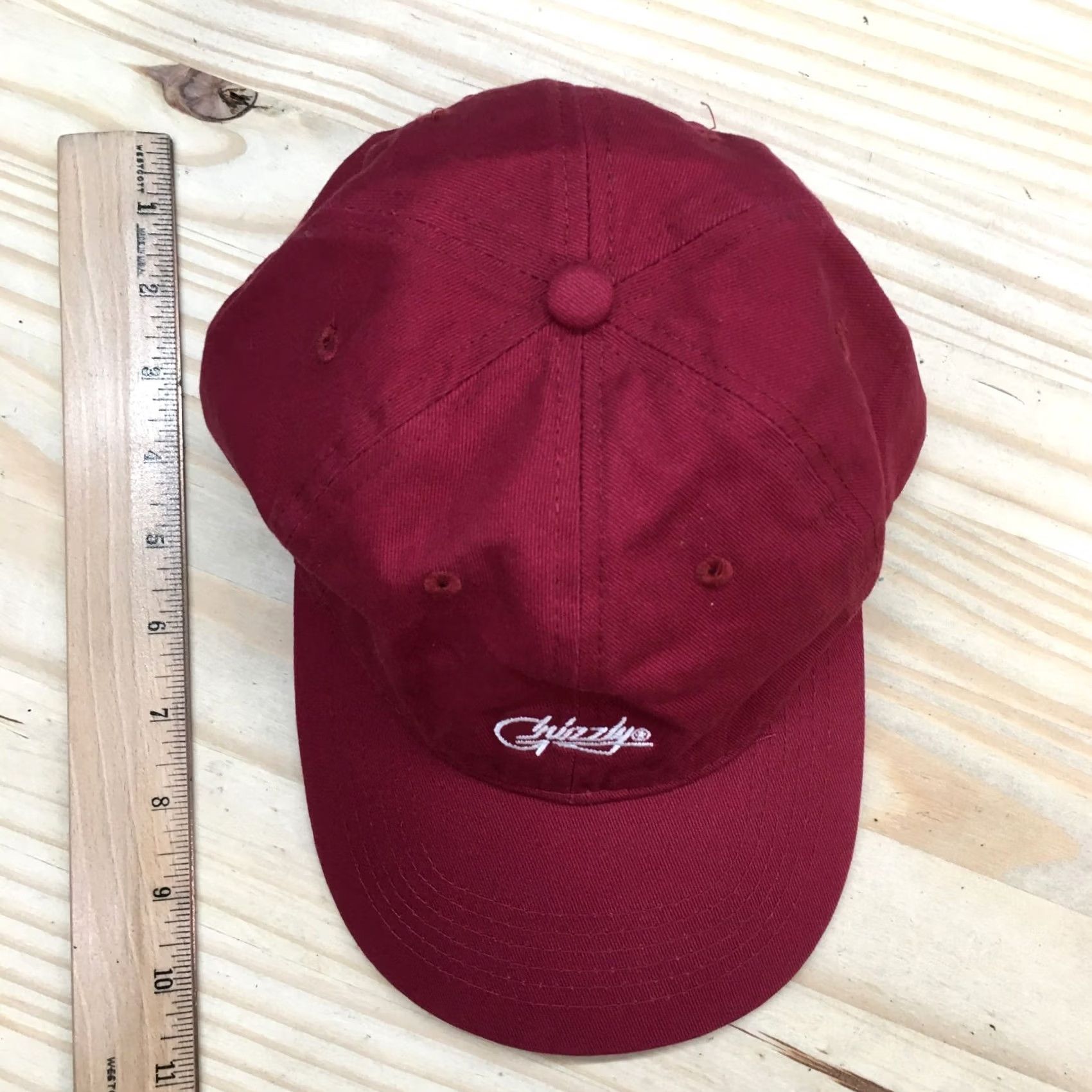 Logo 7 Grizzly Hat Baseball Cap One Size Maroon Embroidered Logo Adjustable Basic Mens Size ONE SIZE - 3 Thumbnail